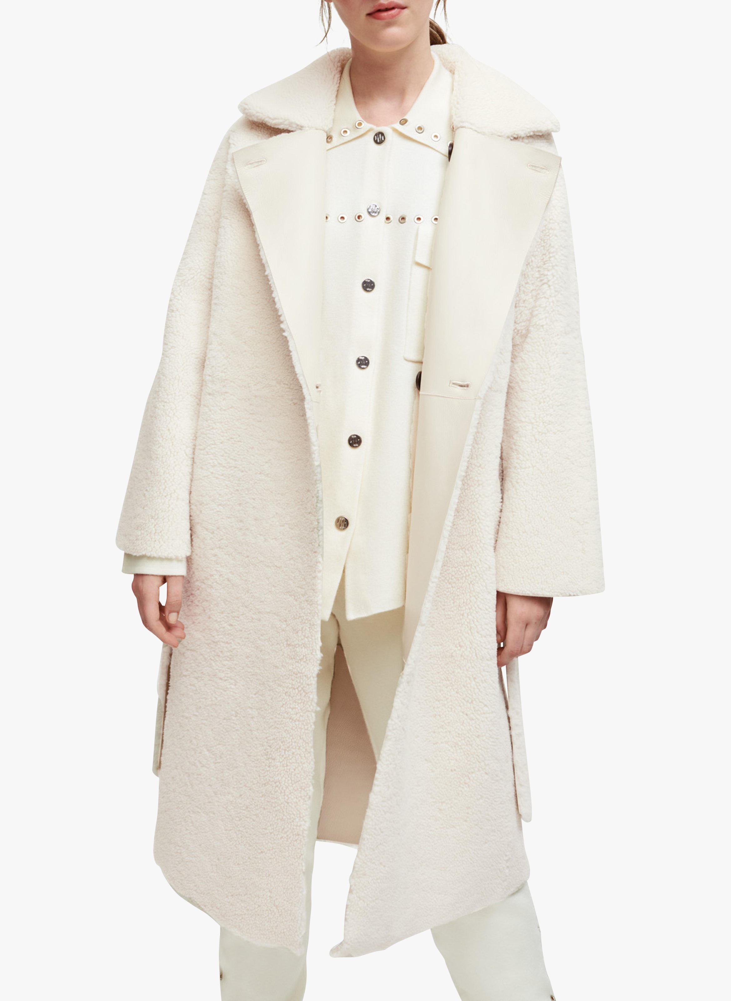 lambskin swing coat