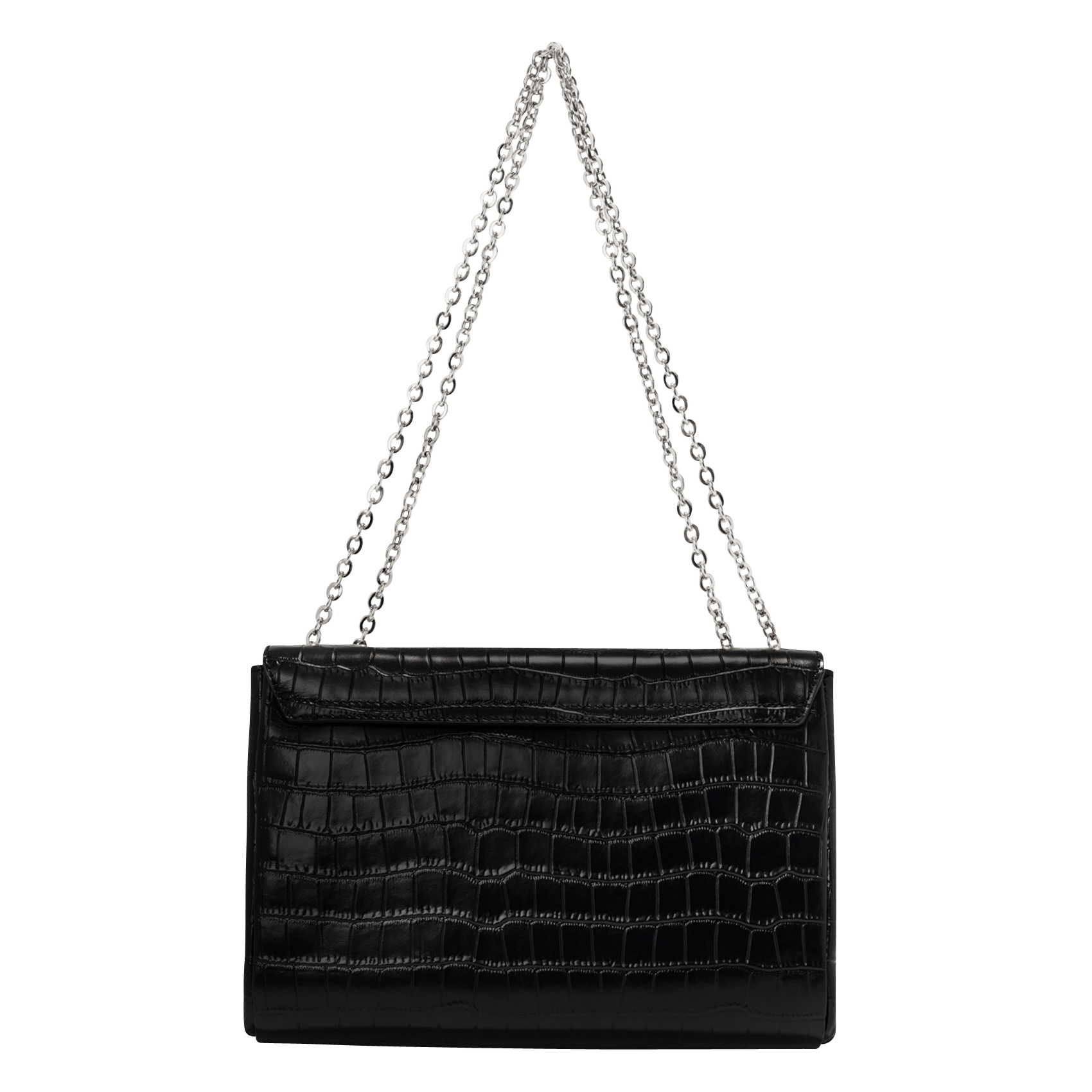 black croc shoulder bag