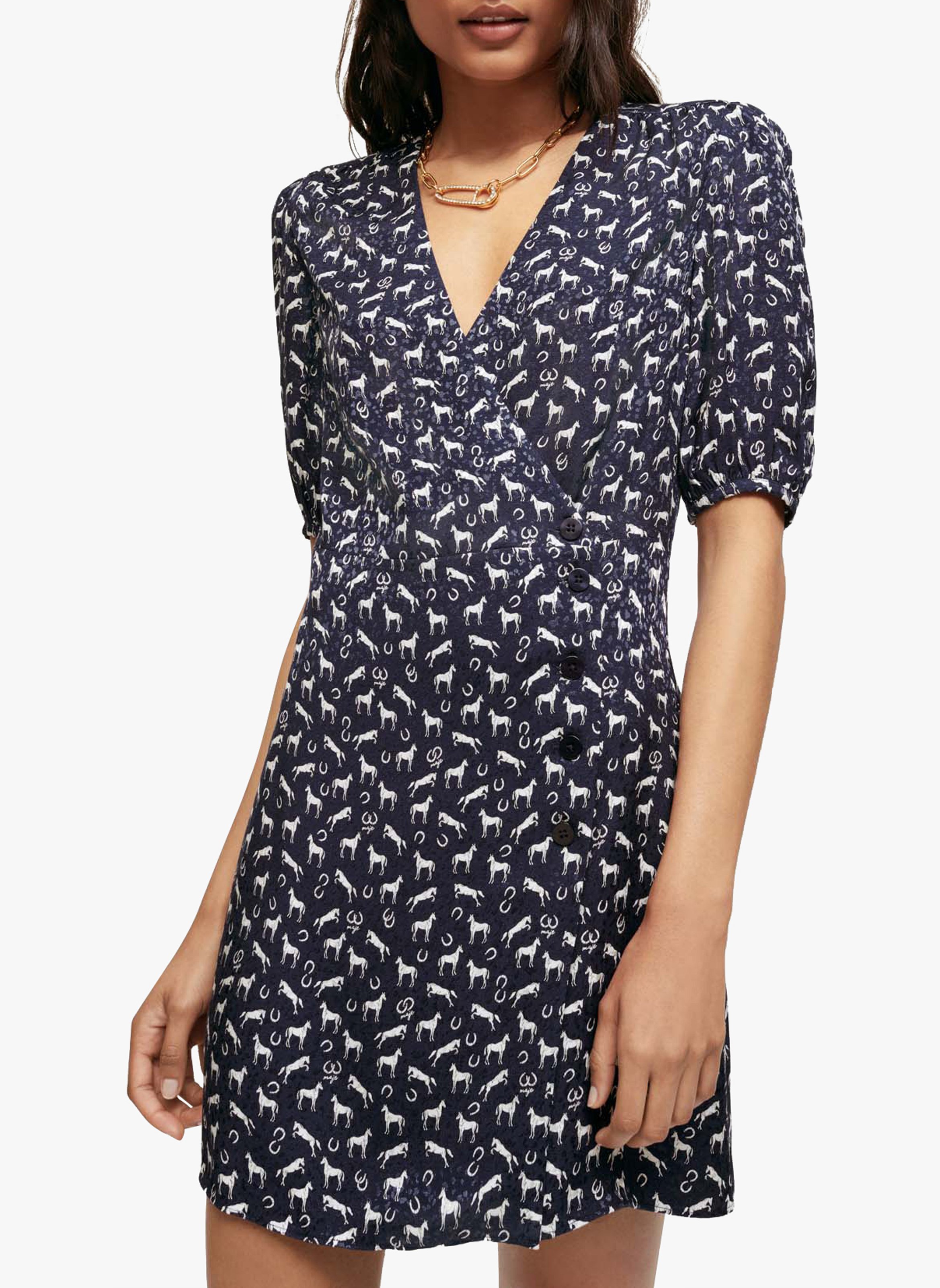 maje leopard wrap dress