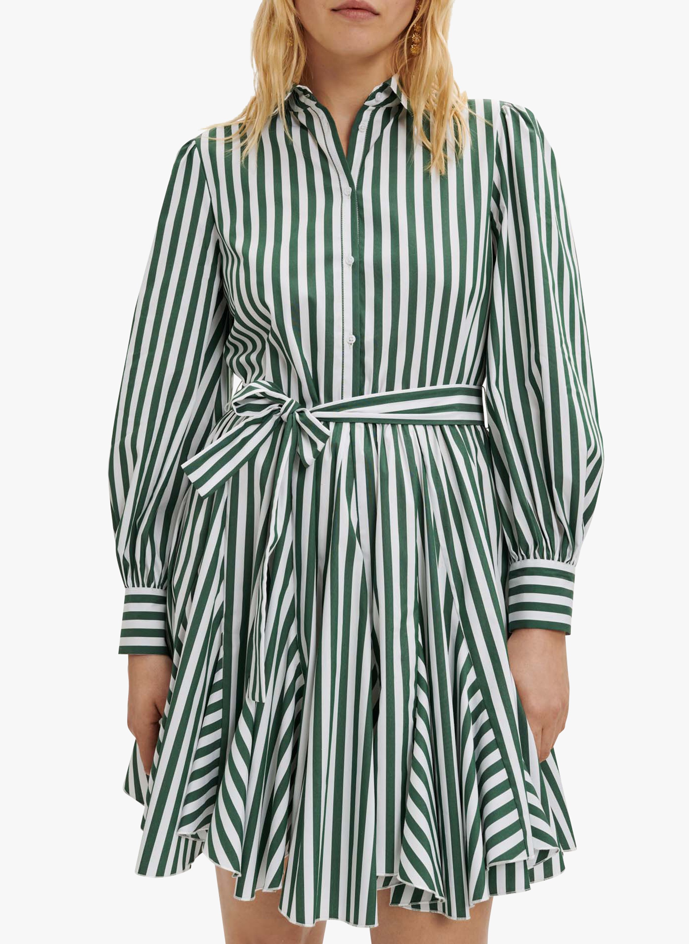 Sale Striped Cotton-blend Shirt Dress 