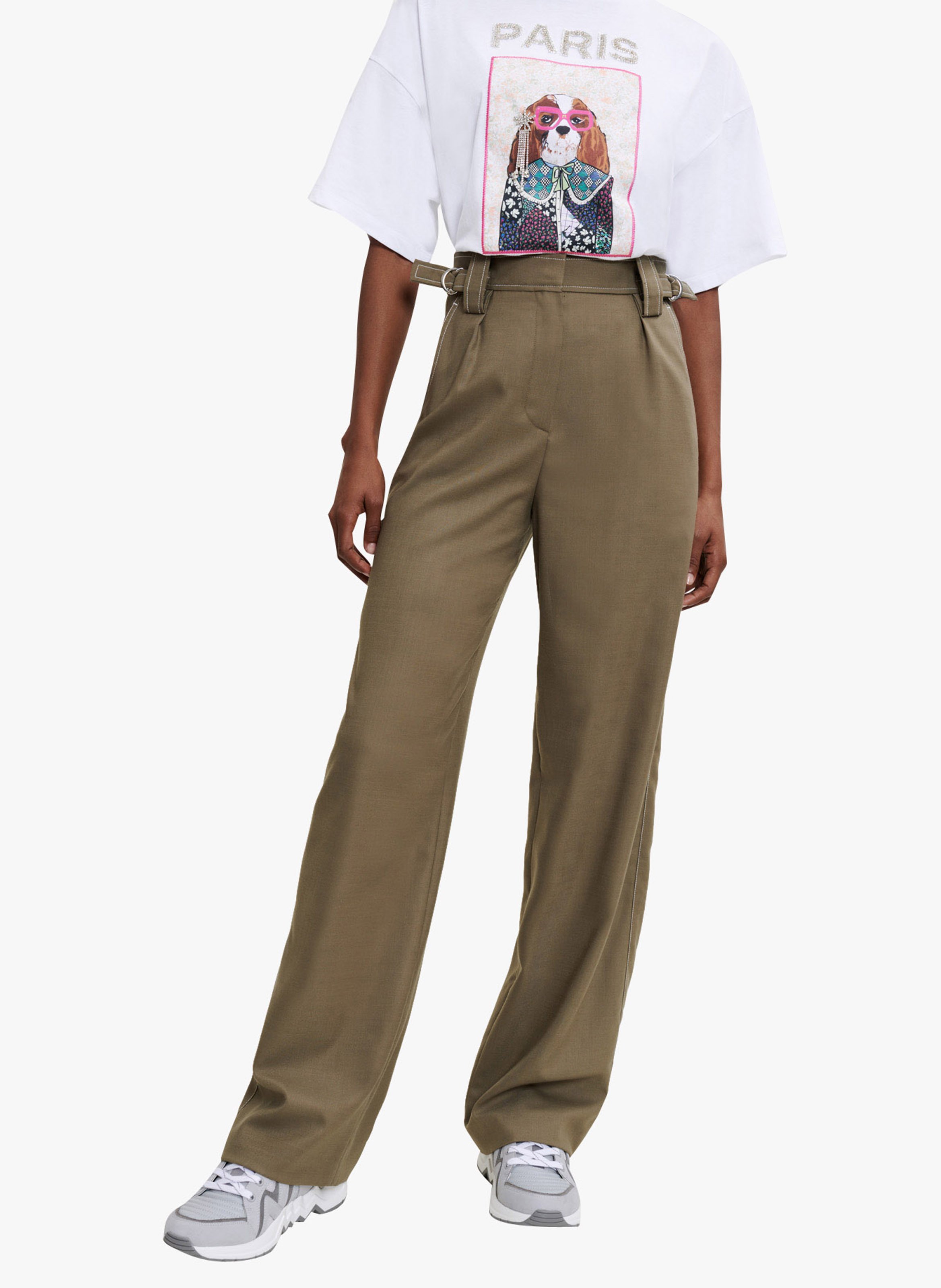Sale Wide-leg Pants Kaki Maje - Women 