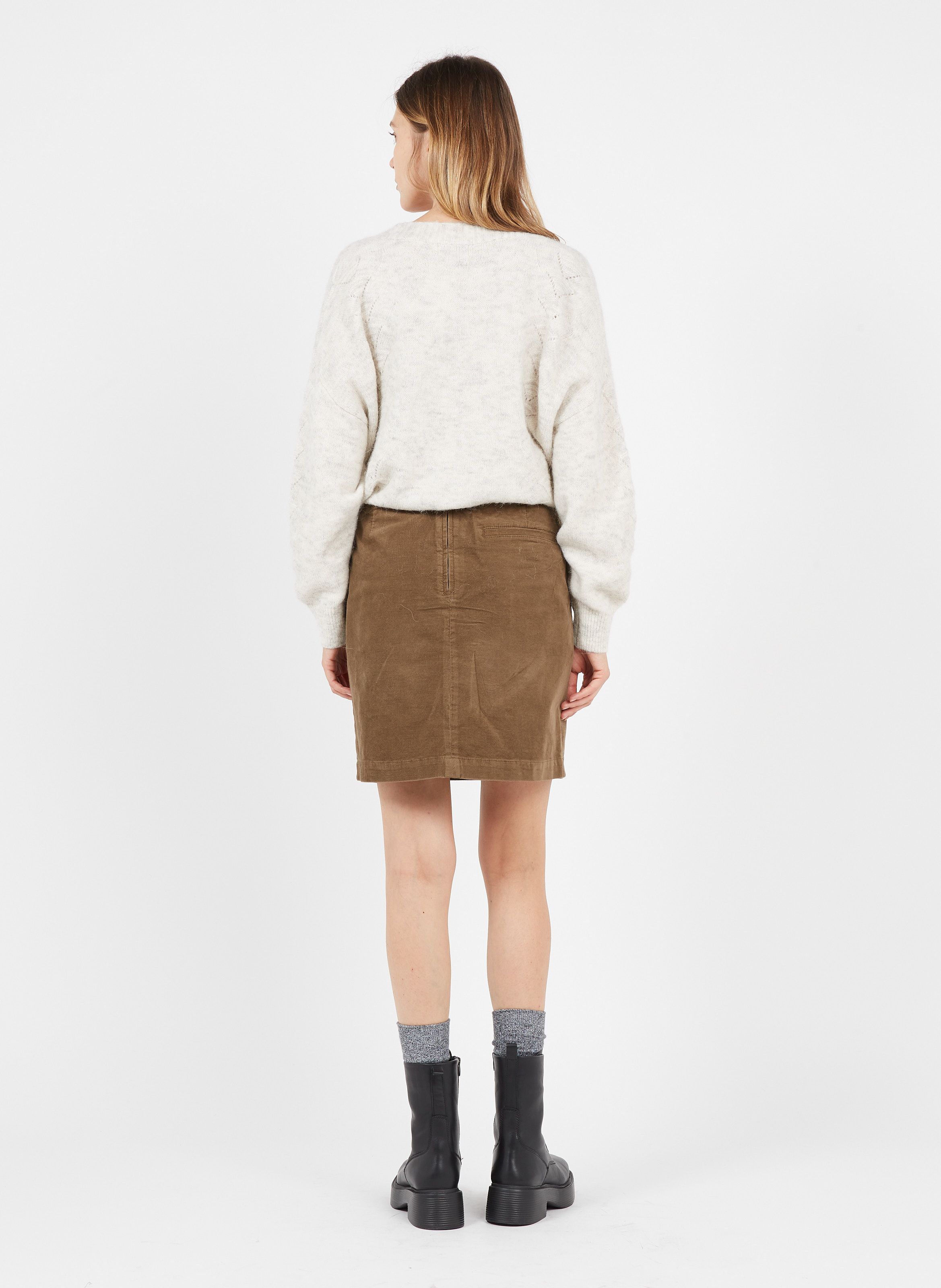velvet skirt brown