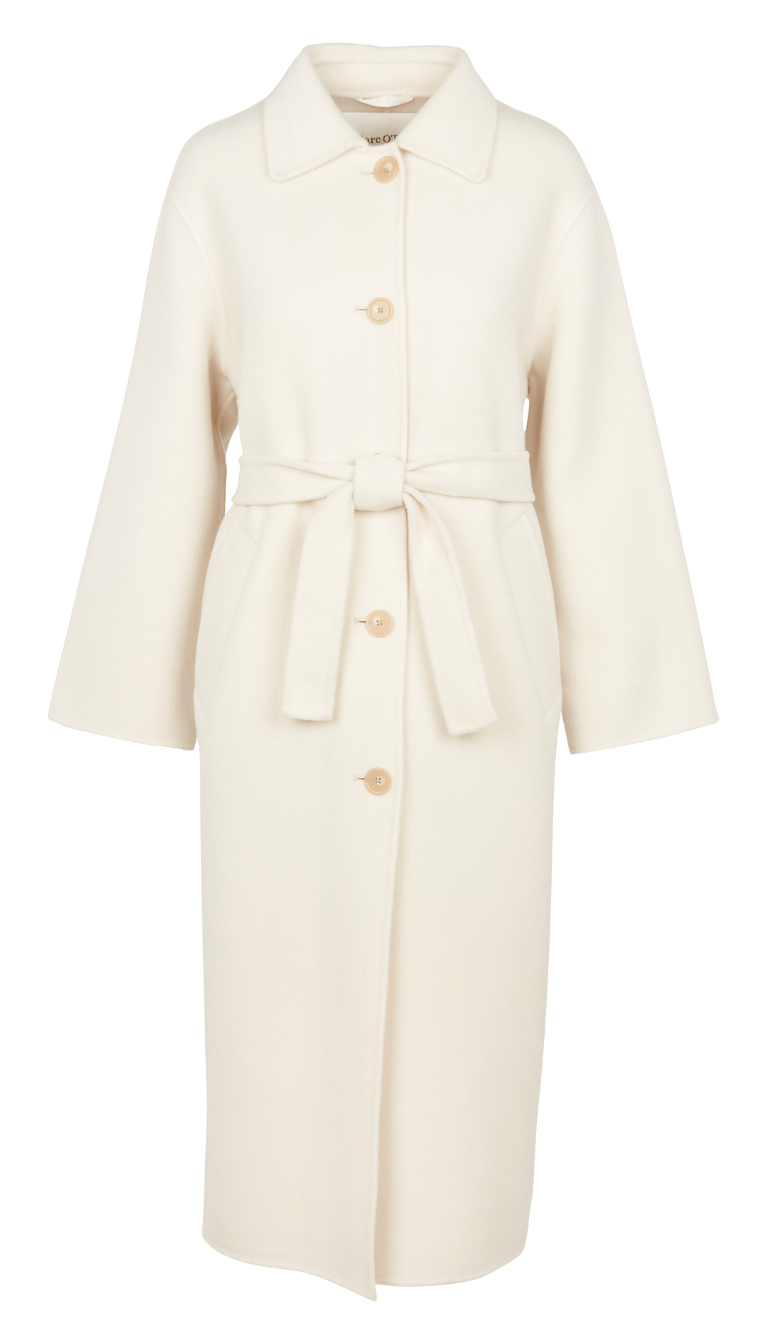 white wool blend coat