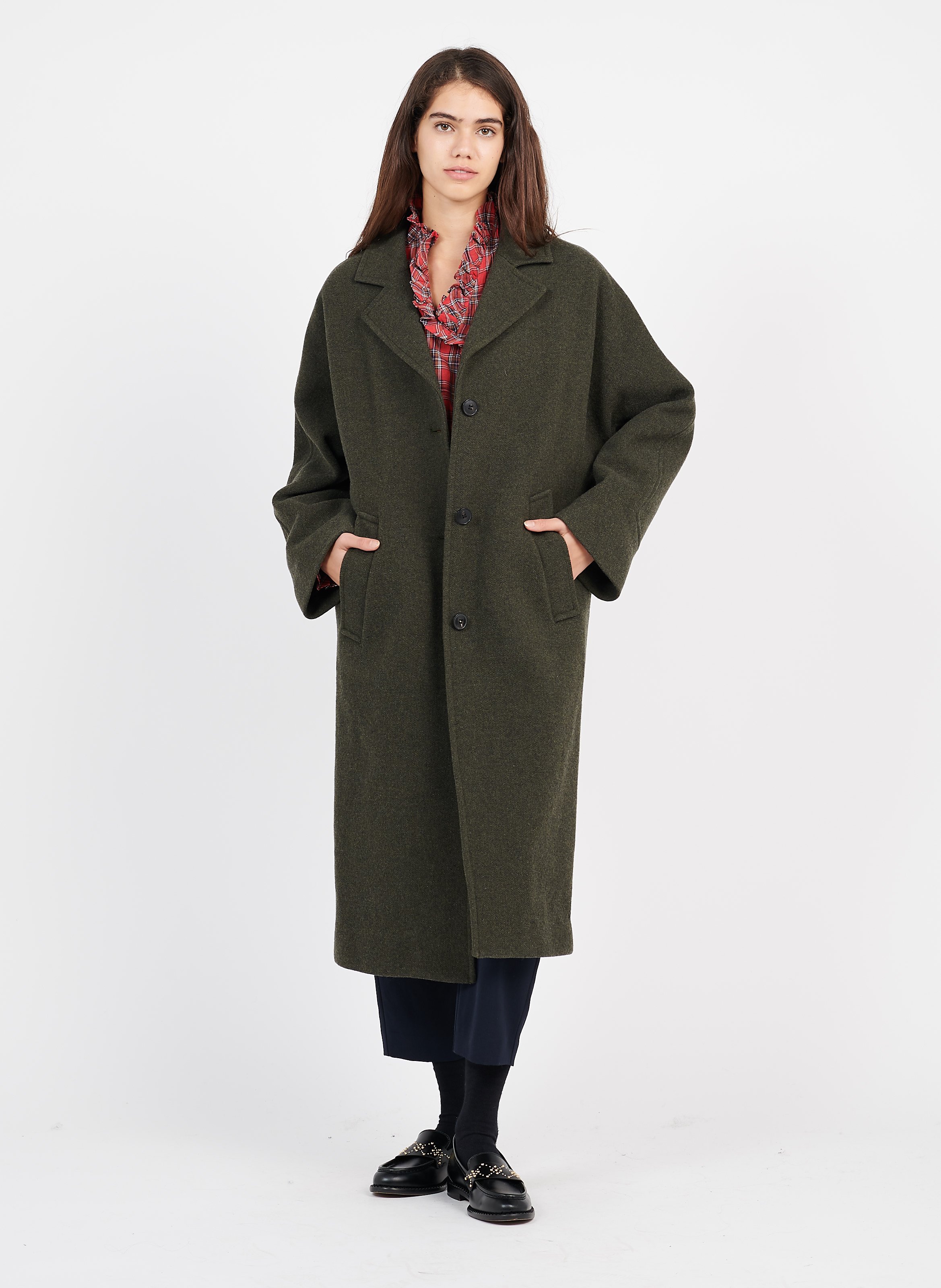 long wool blend coat