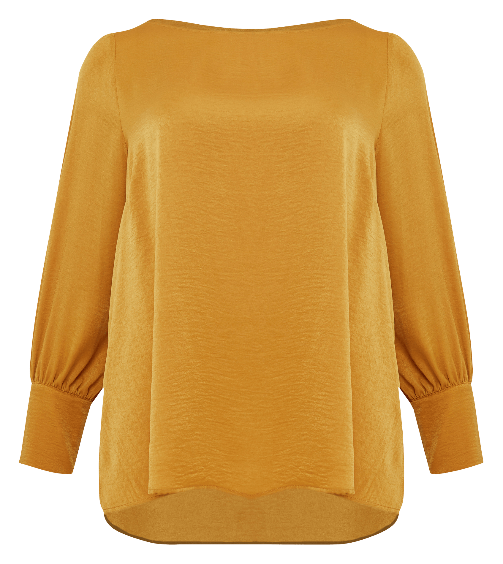Longsleeved Boatneck Blouse Gold Mat Fashion Women Place des