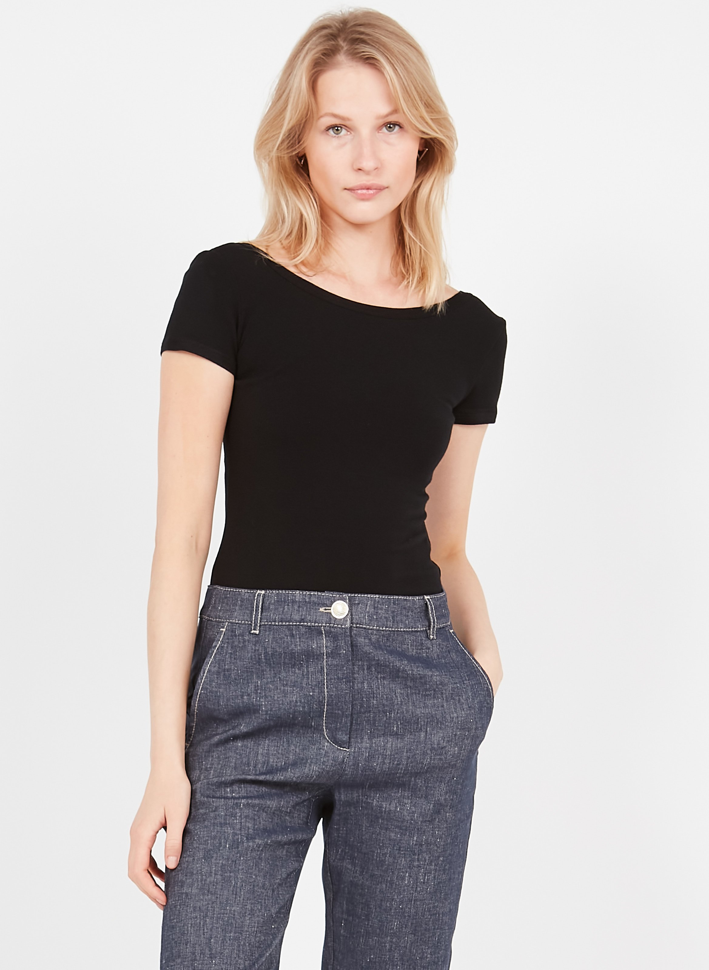 Boat-neck T-shirt Black Max\u0026co. - Women 