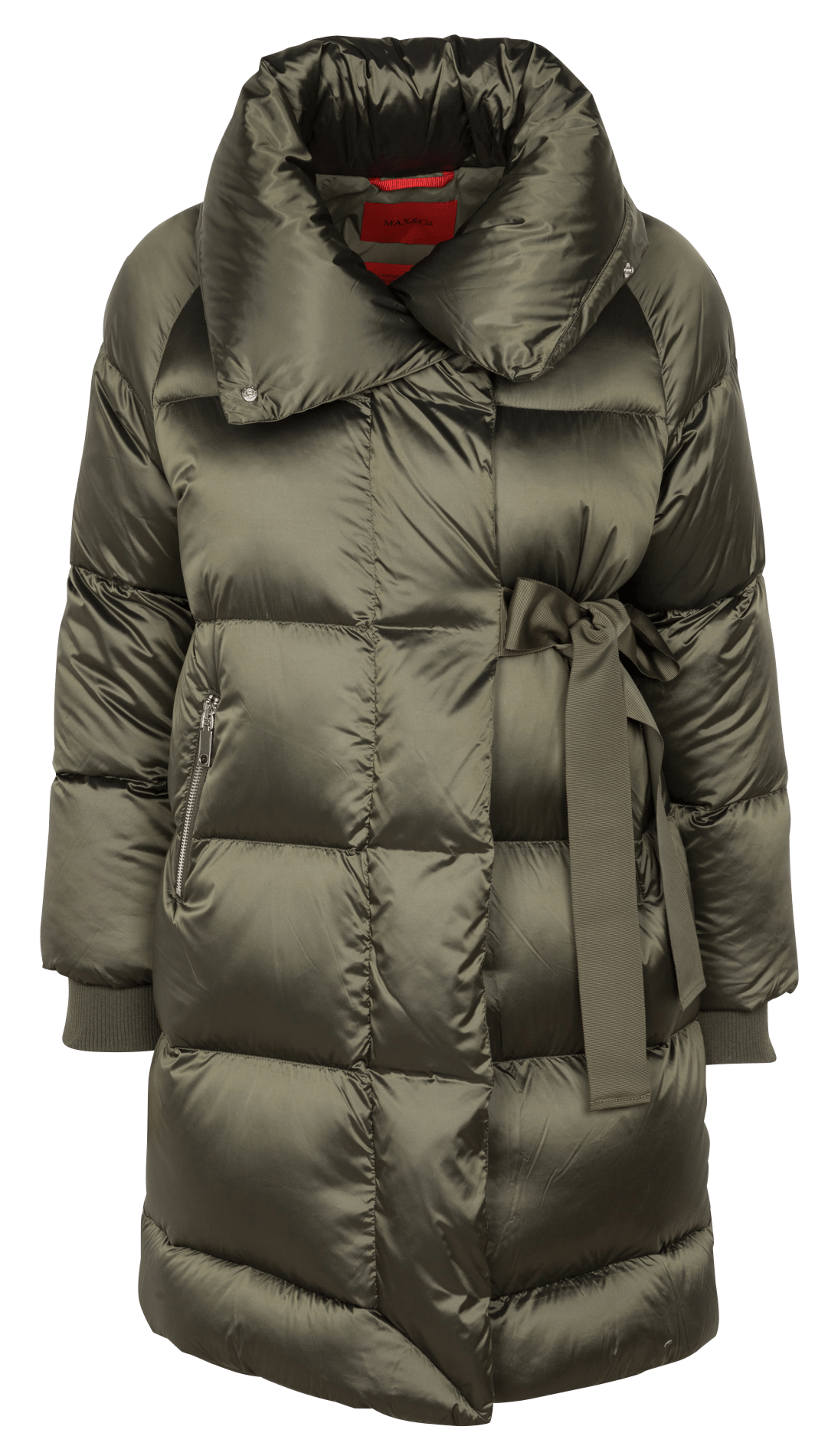 high collar quilted jacket