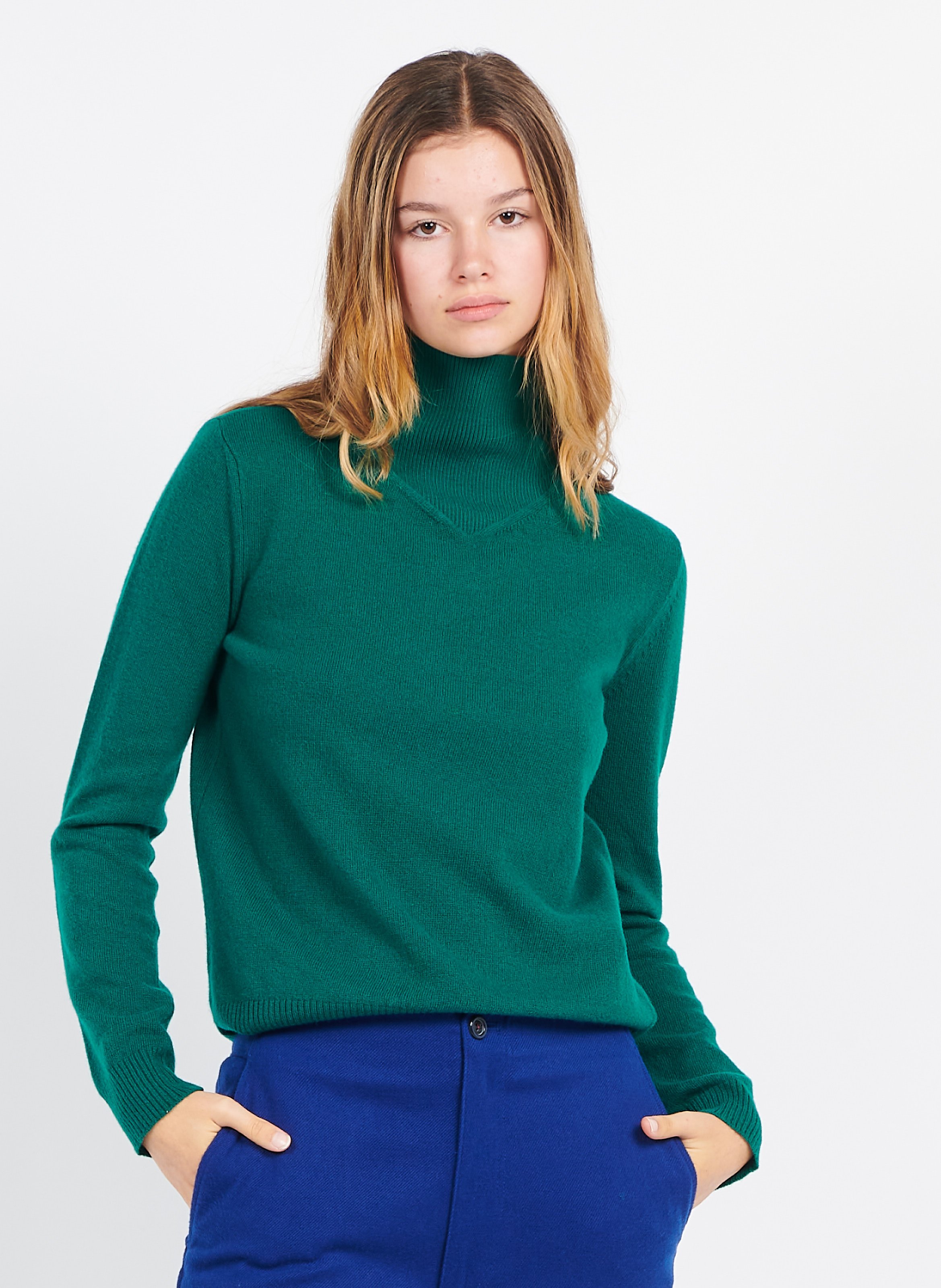 MAX\u0026Co. - High-Neck Wool Sweater - L Size - Green