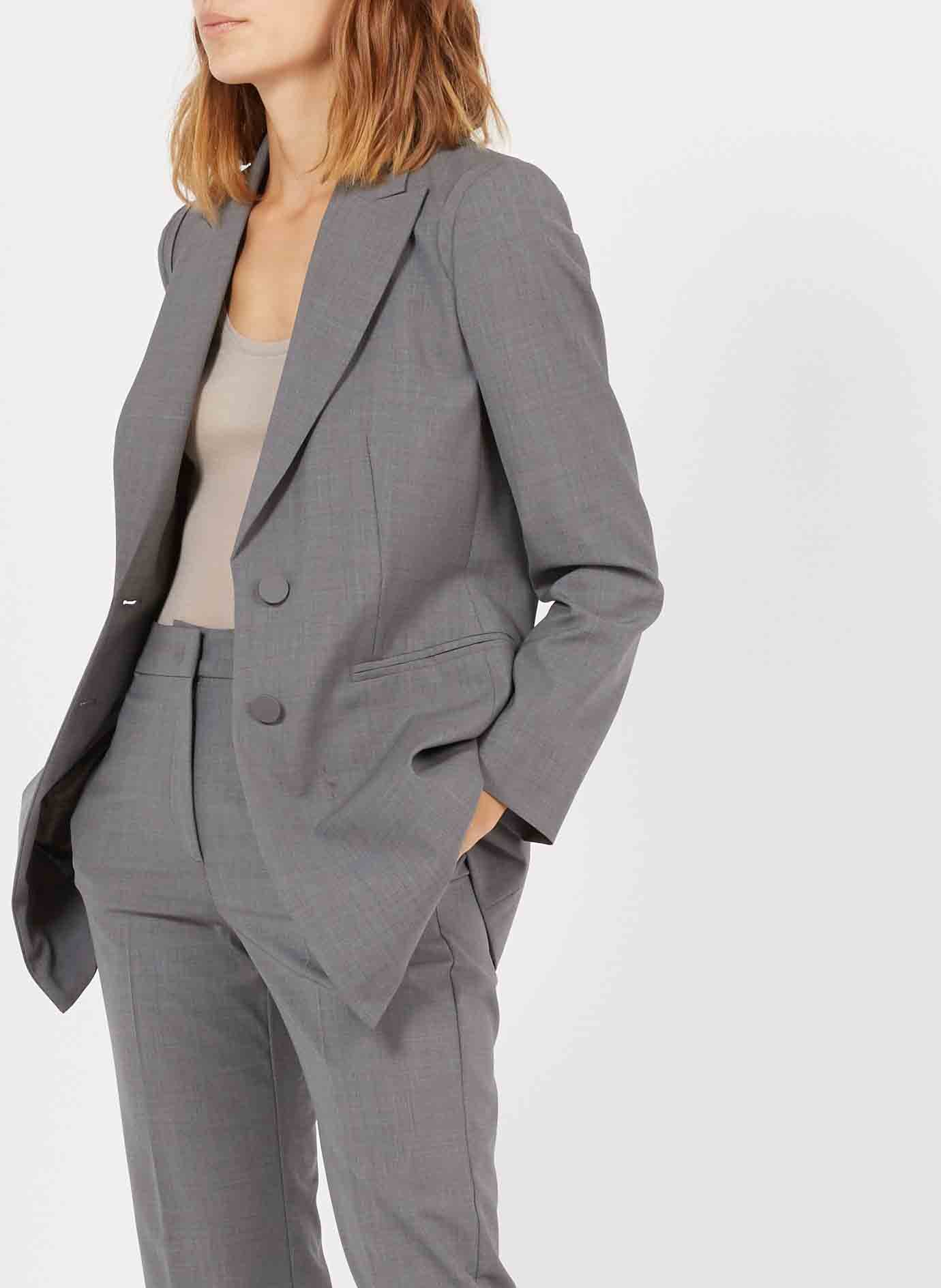 grey tailored jacket women's