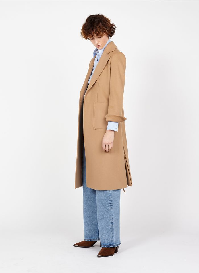 MAX&Co. Beige Long wool coat with tailored collar