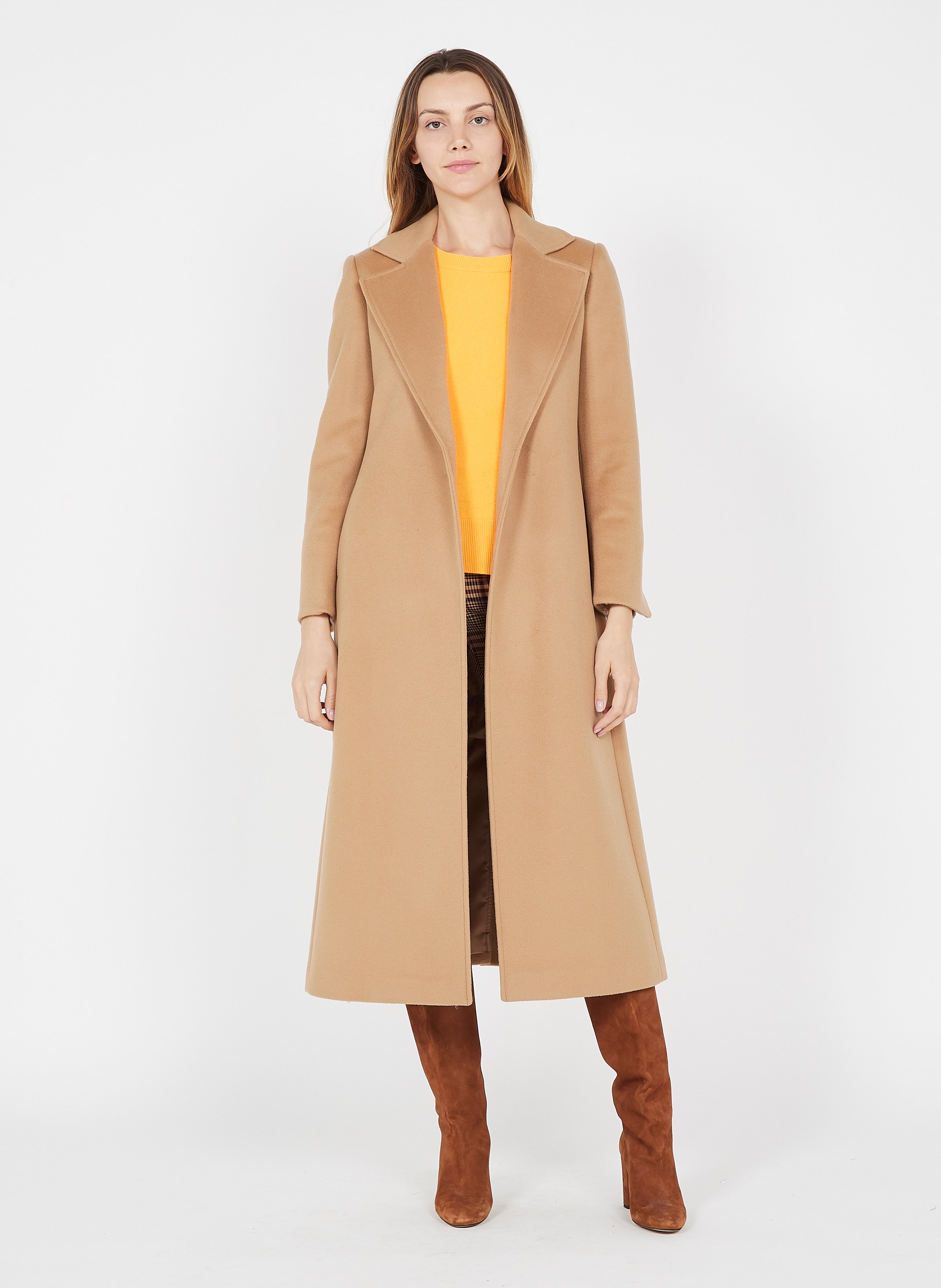 MAX\u0026Co. Longrun Classic Coat, Women's, Size: 6, Camel
