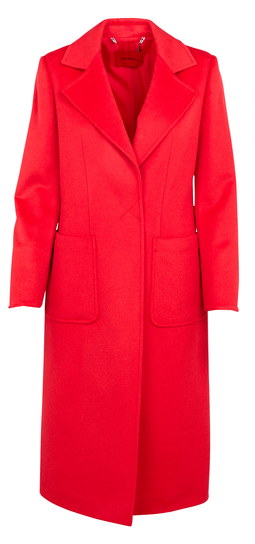 black coat with red patch