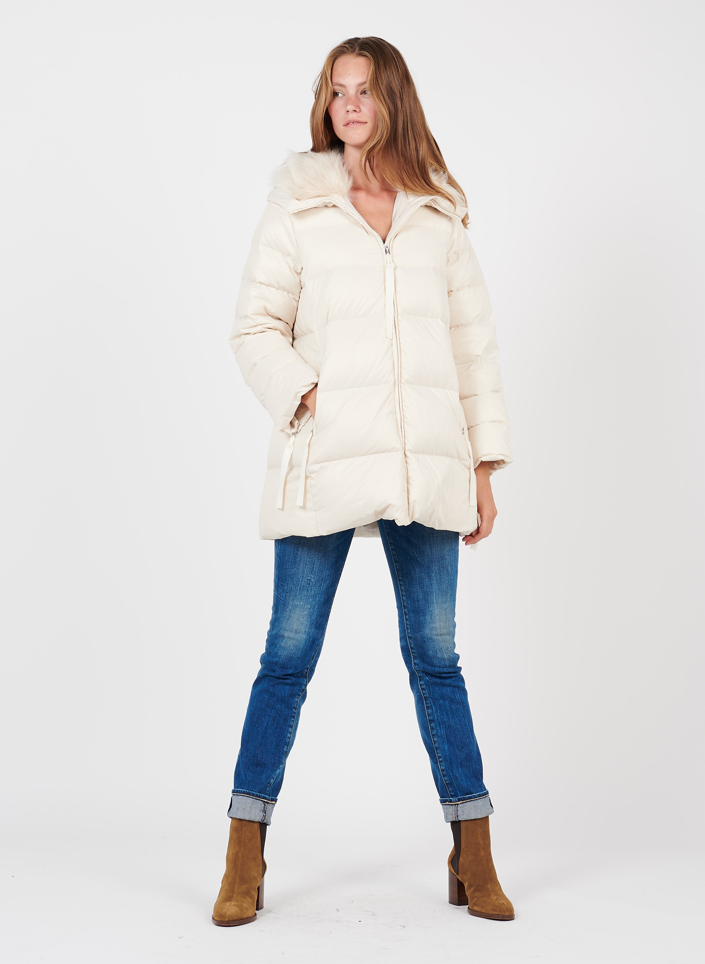 quilted fur coat