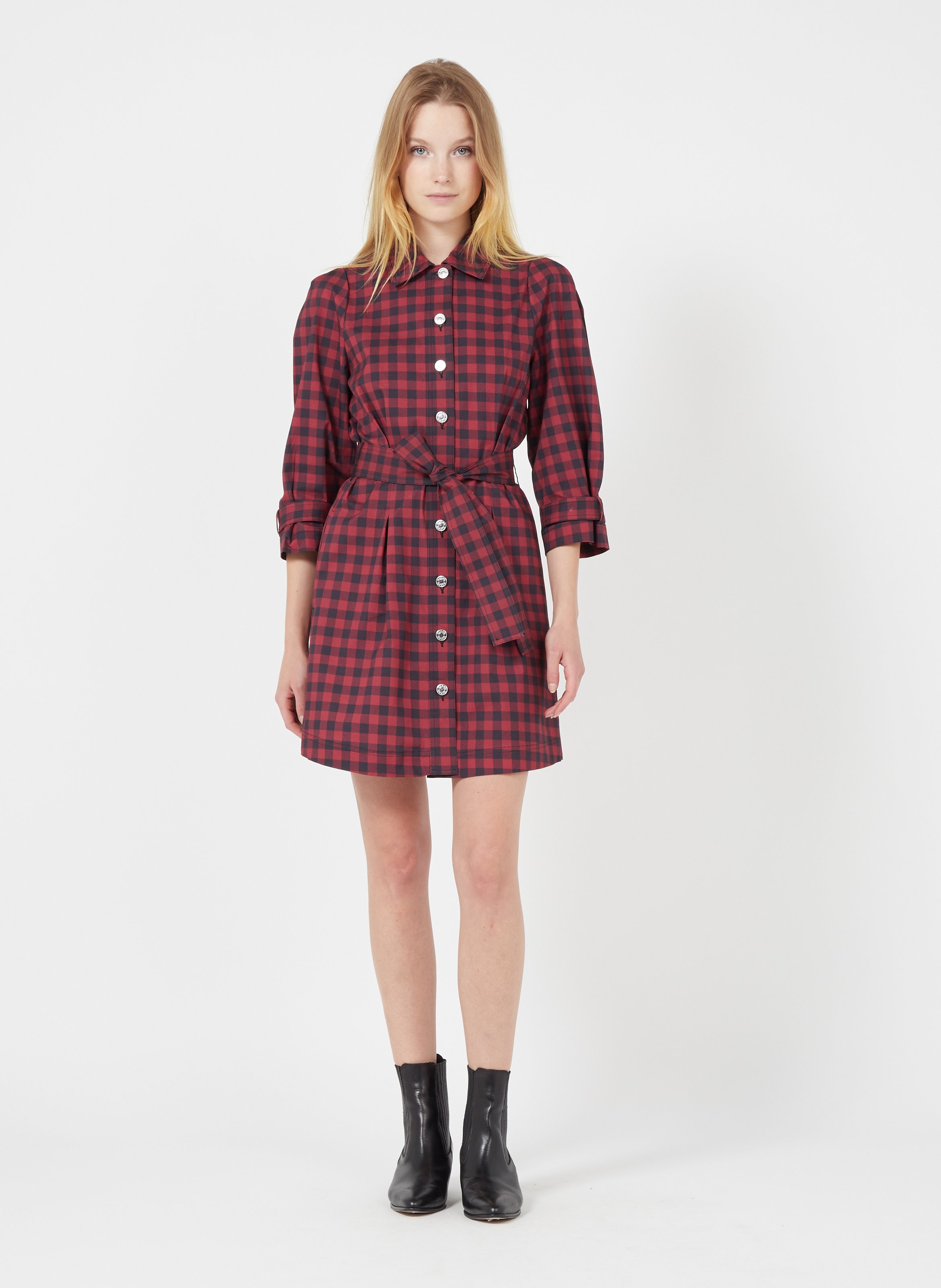 short checkered dress