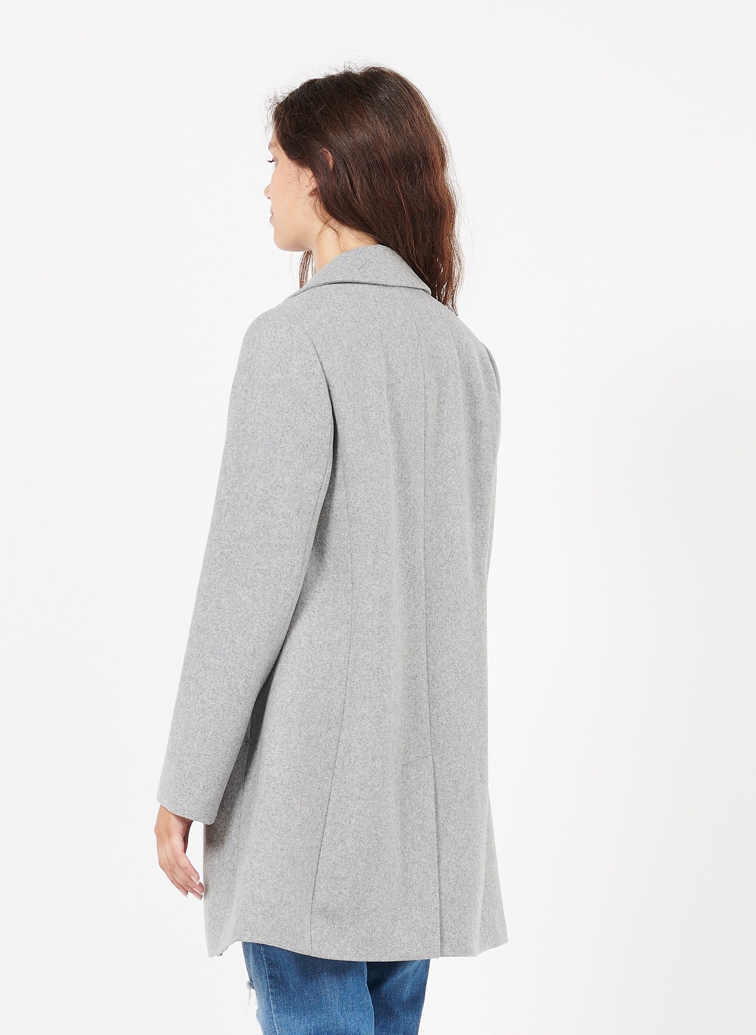 soft brushed longline moto jacket