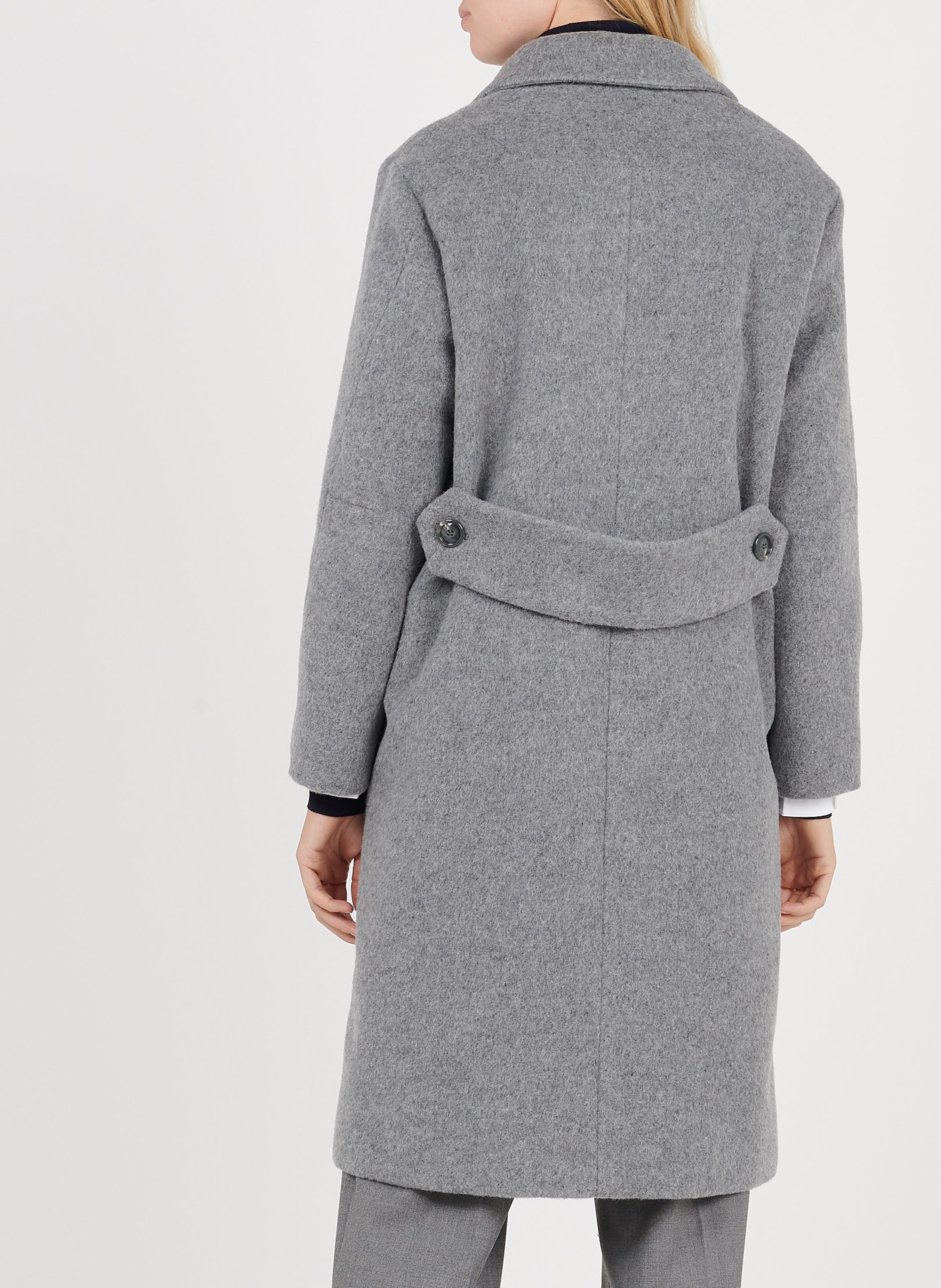 gray wool blend coat