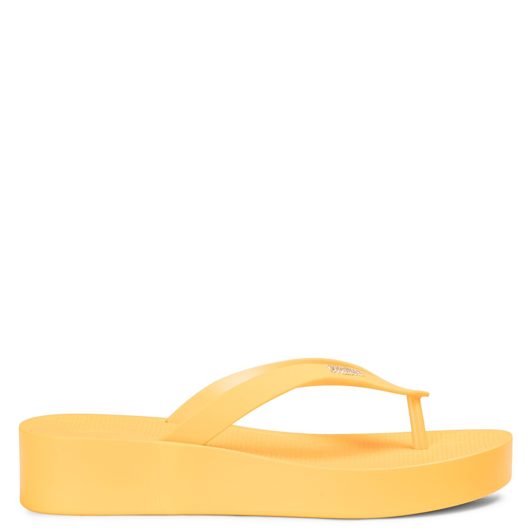 yellow wedge flip flops