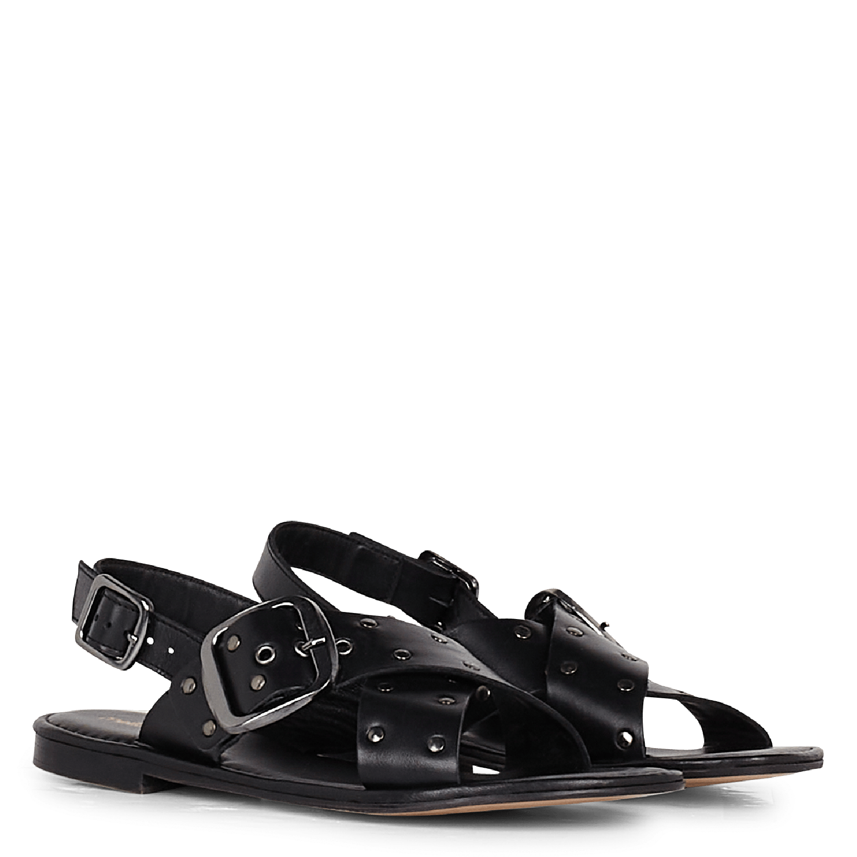 yellow studded sandals