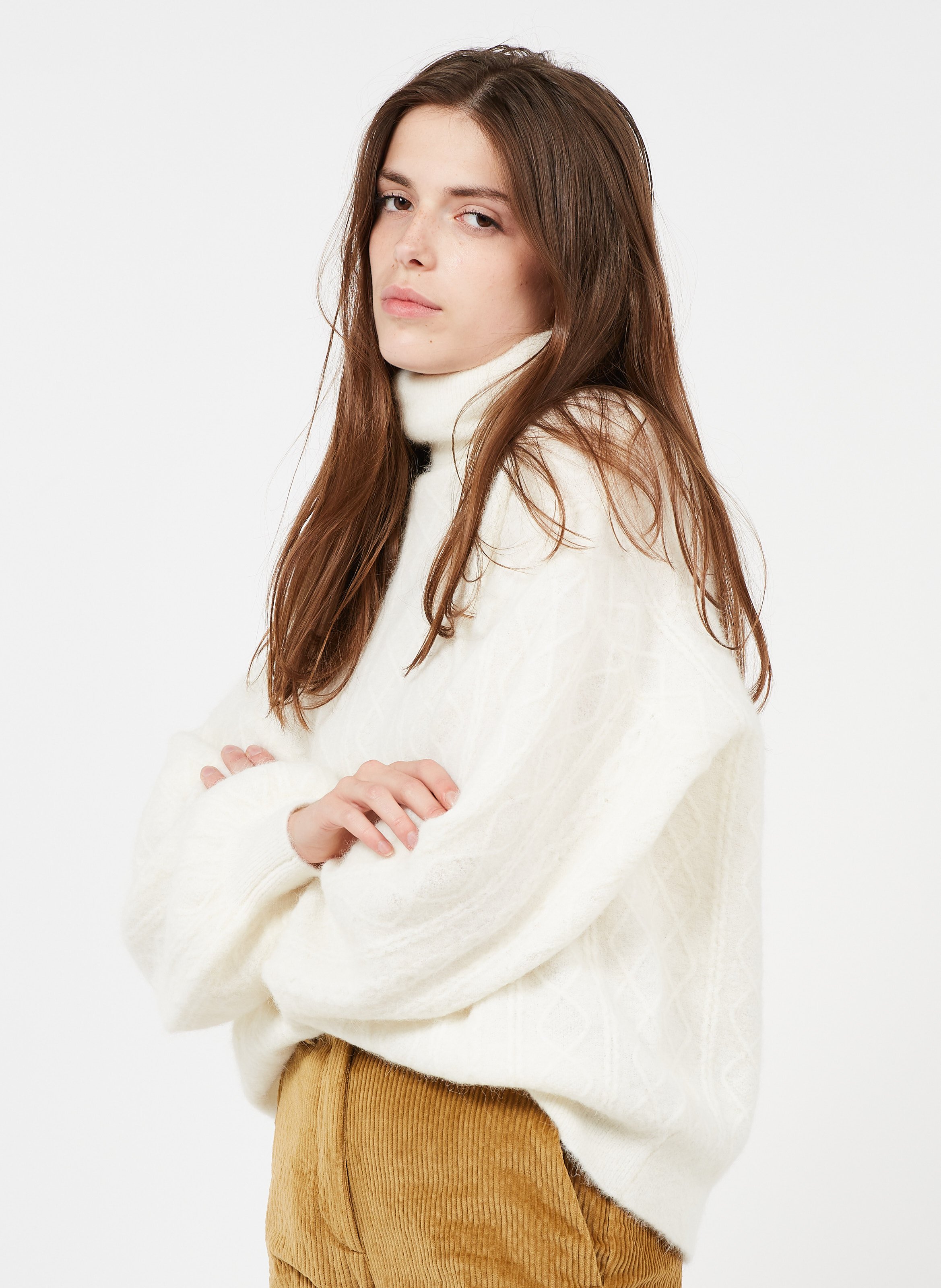 alpaca blend turtleneck sweater