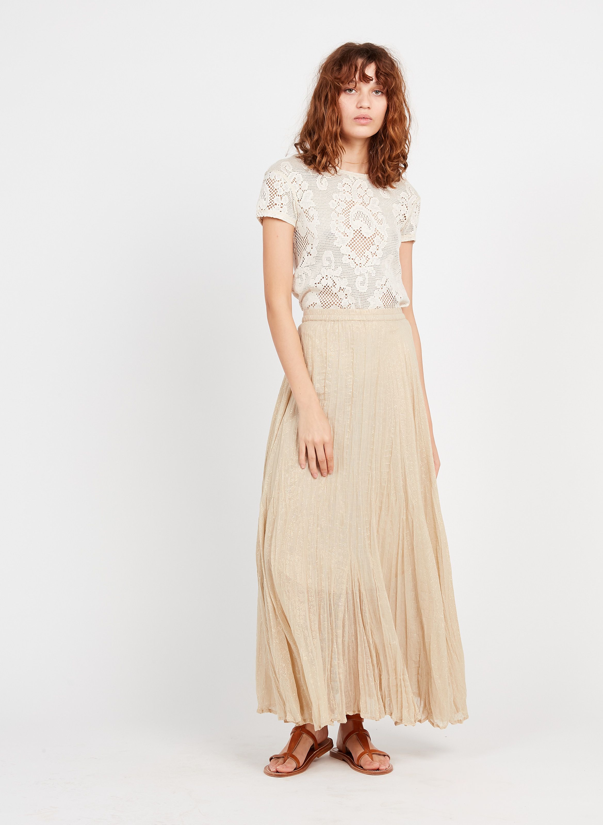 golden maxi skirt