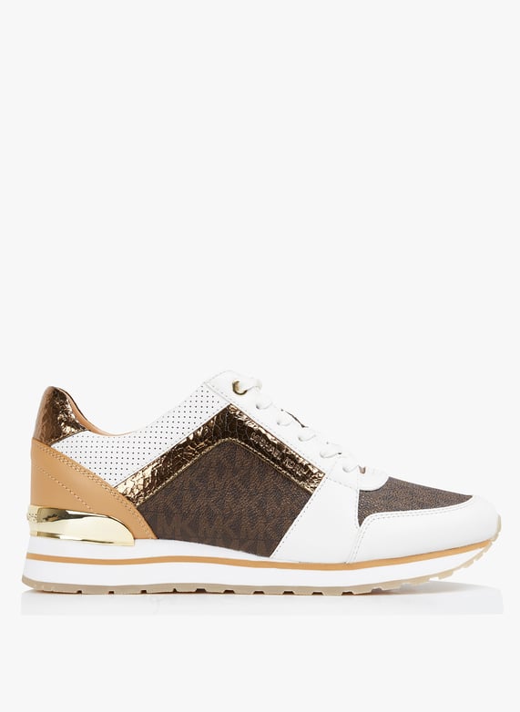 Leather Low top Sneakers Op Wht brown Michael Kors Women 43T9BIFS1L 272 OP WHT BROWN Place des Tendances United Kingdom