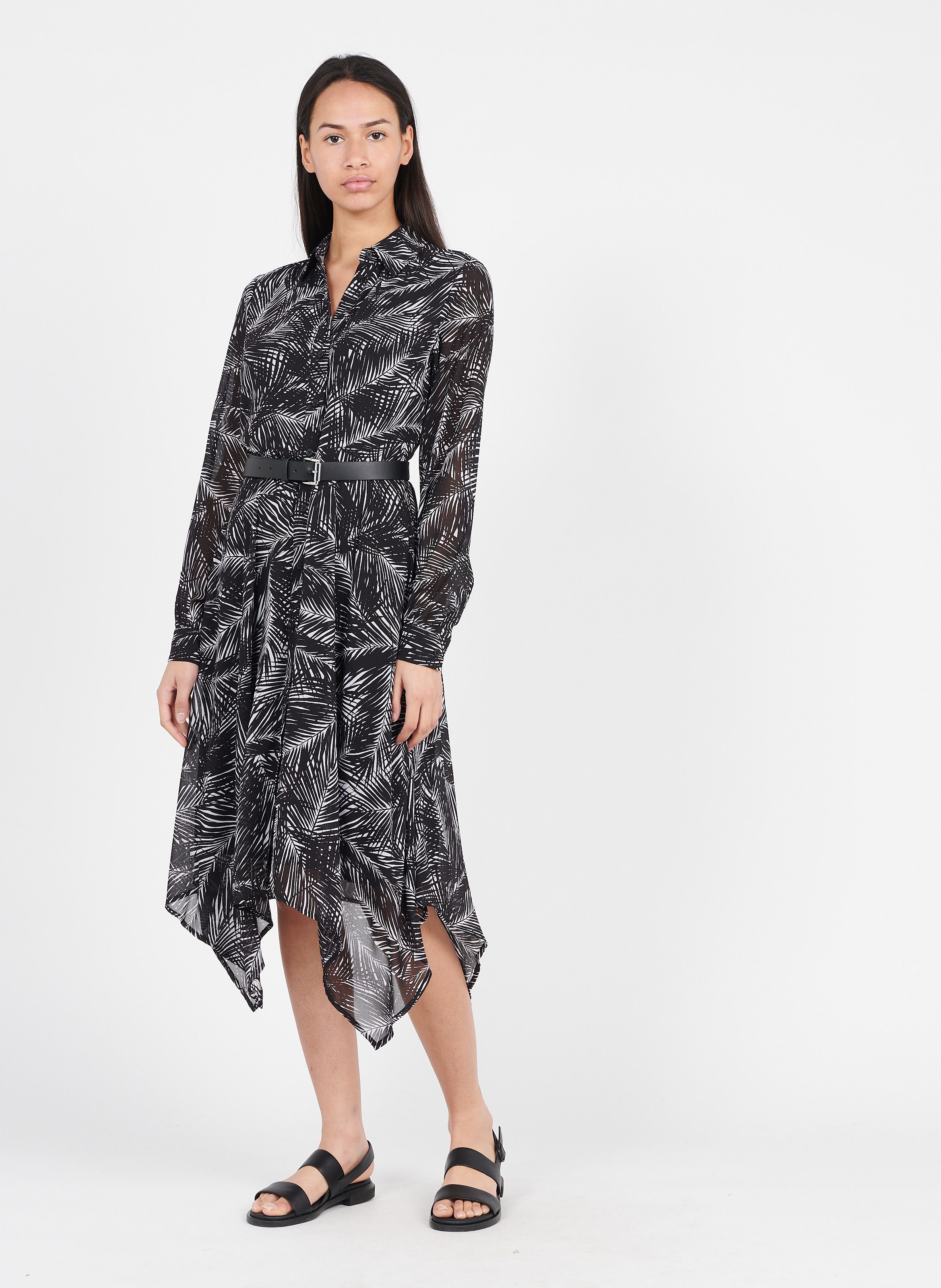 michael kors printed shirt dress