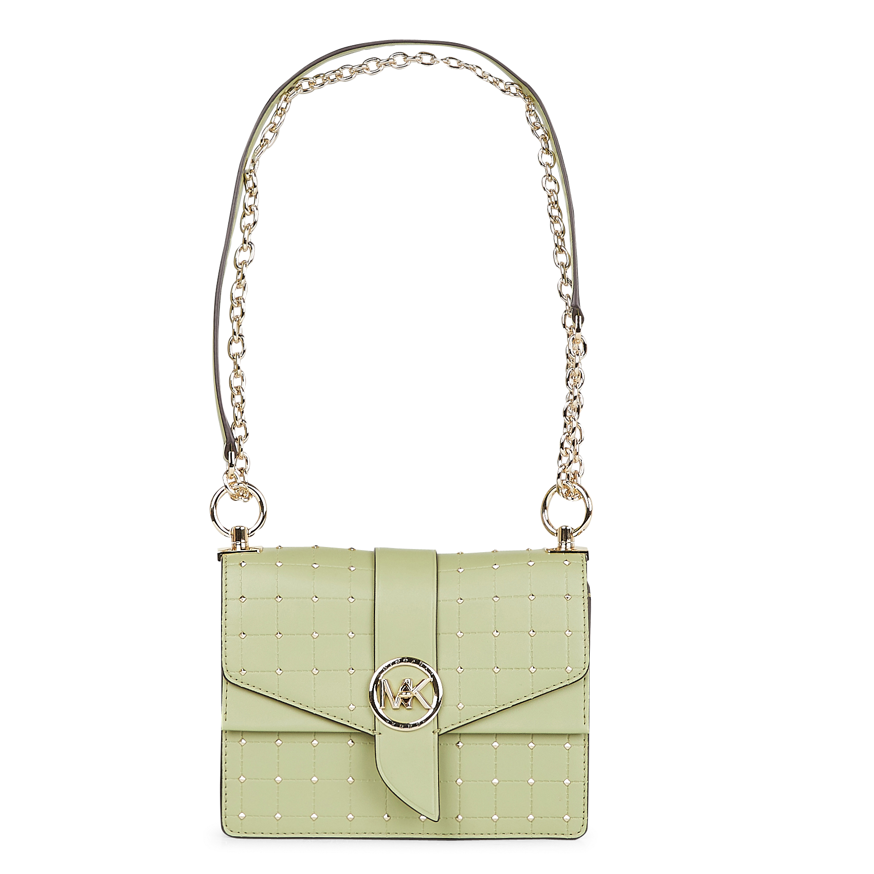 michael kors green studded bag