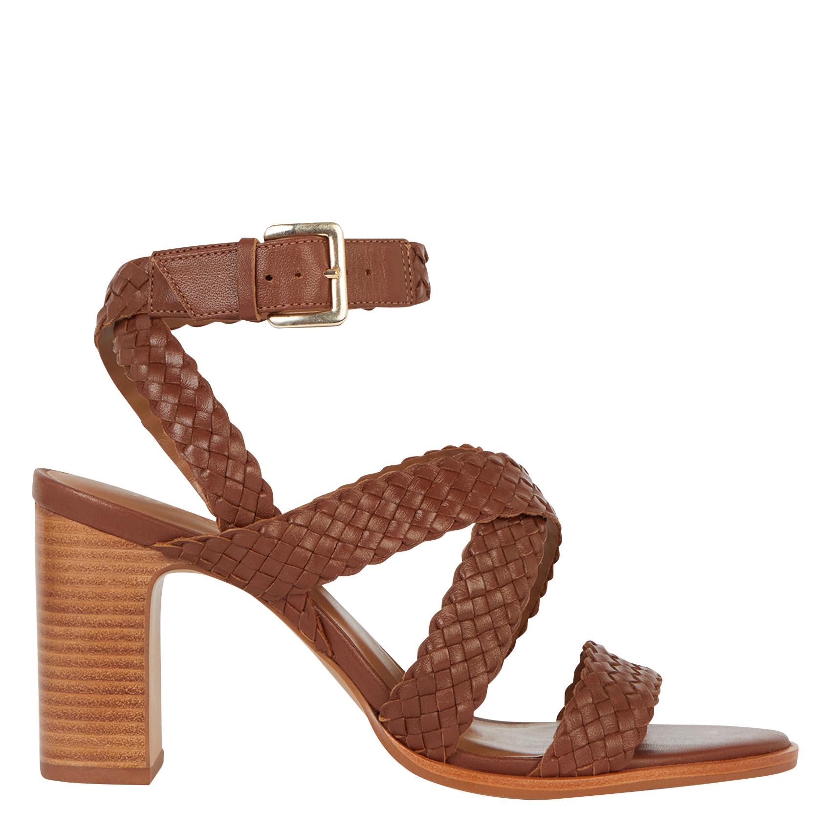 womens brown braided sandals