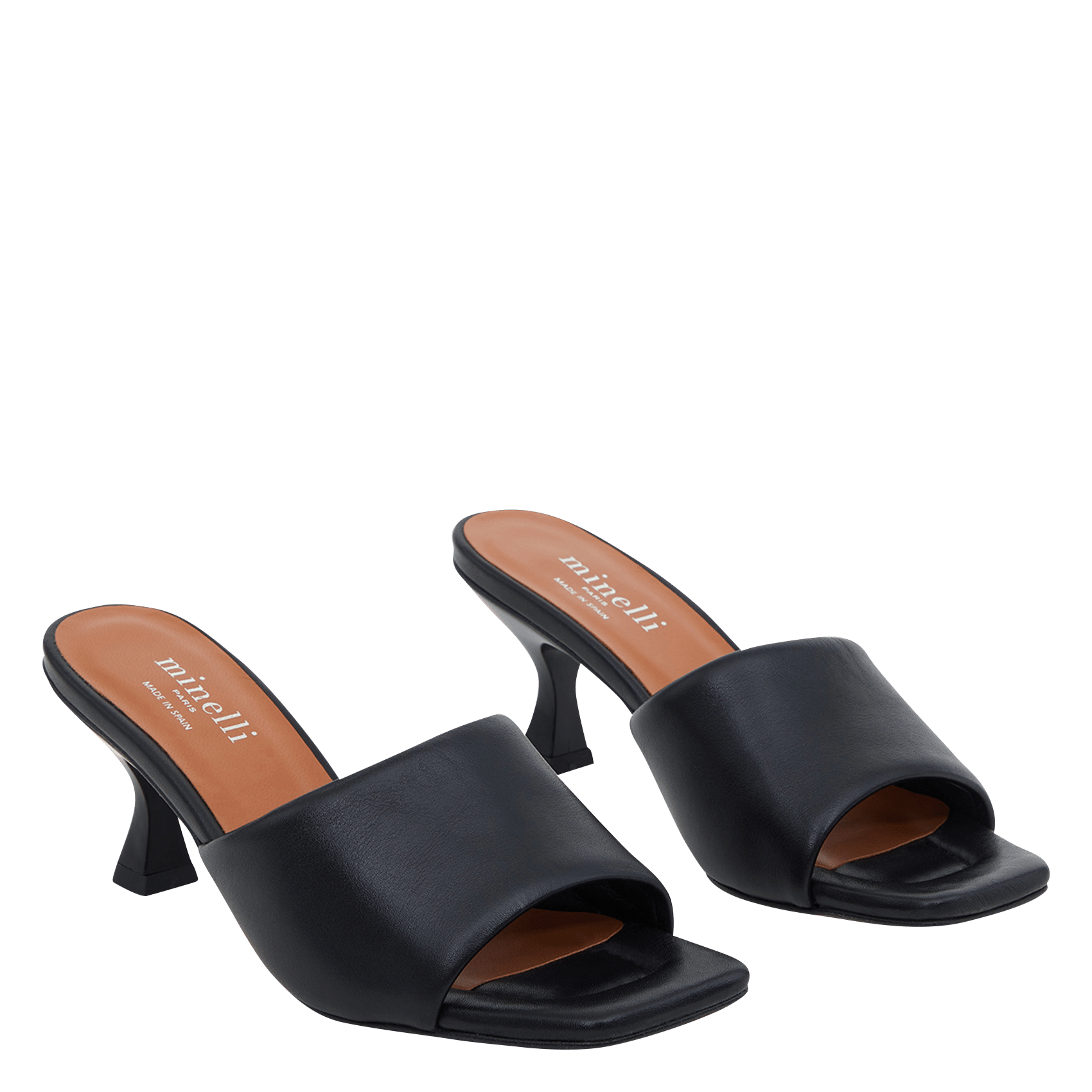 tan leather mules heels