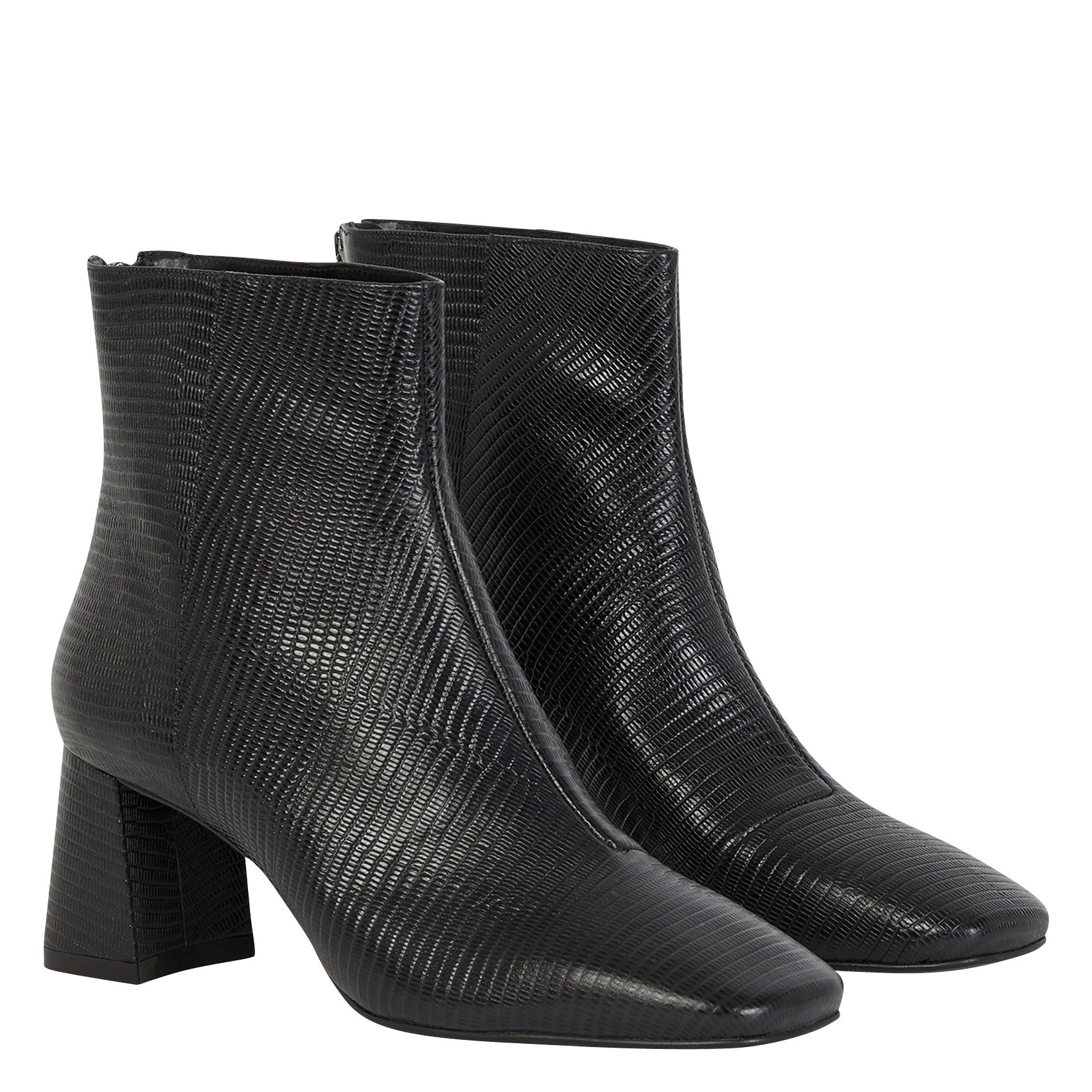 pointed croc ankle boots