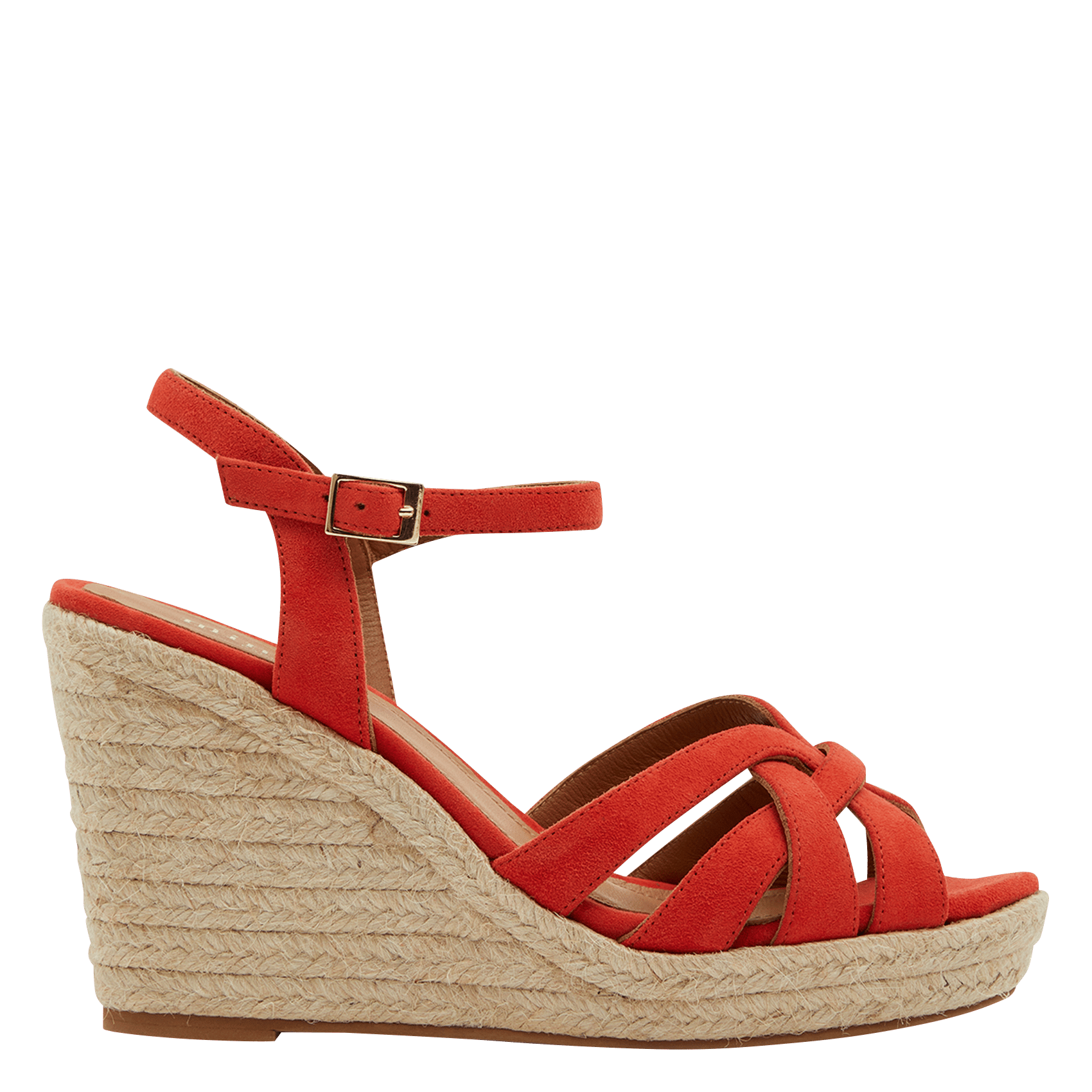 Sale Suede Wedge Sandals Coquelicot 