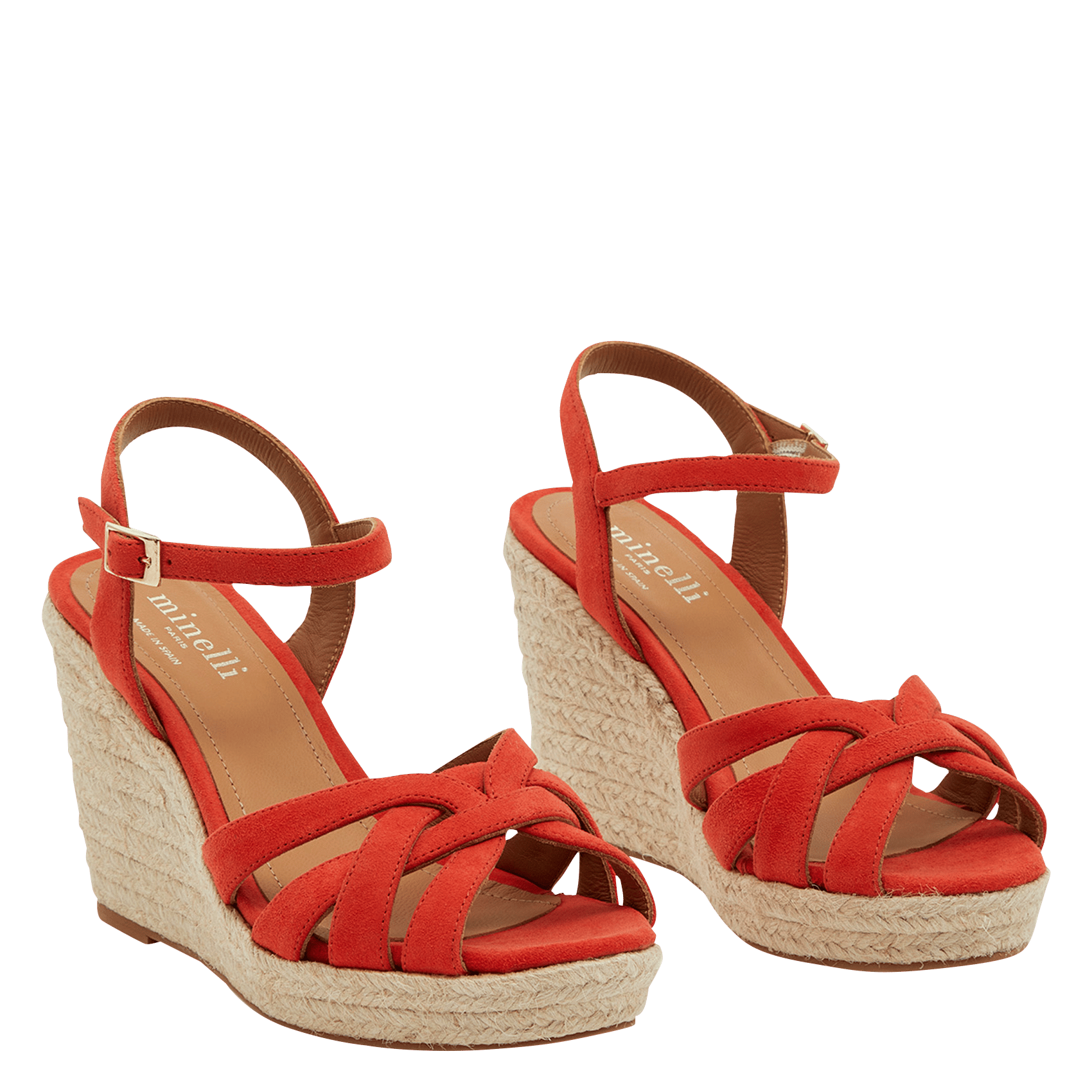 Sale Suede Wedge Sandals Coquelicot 
