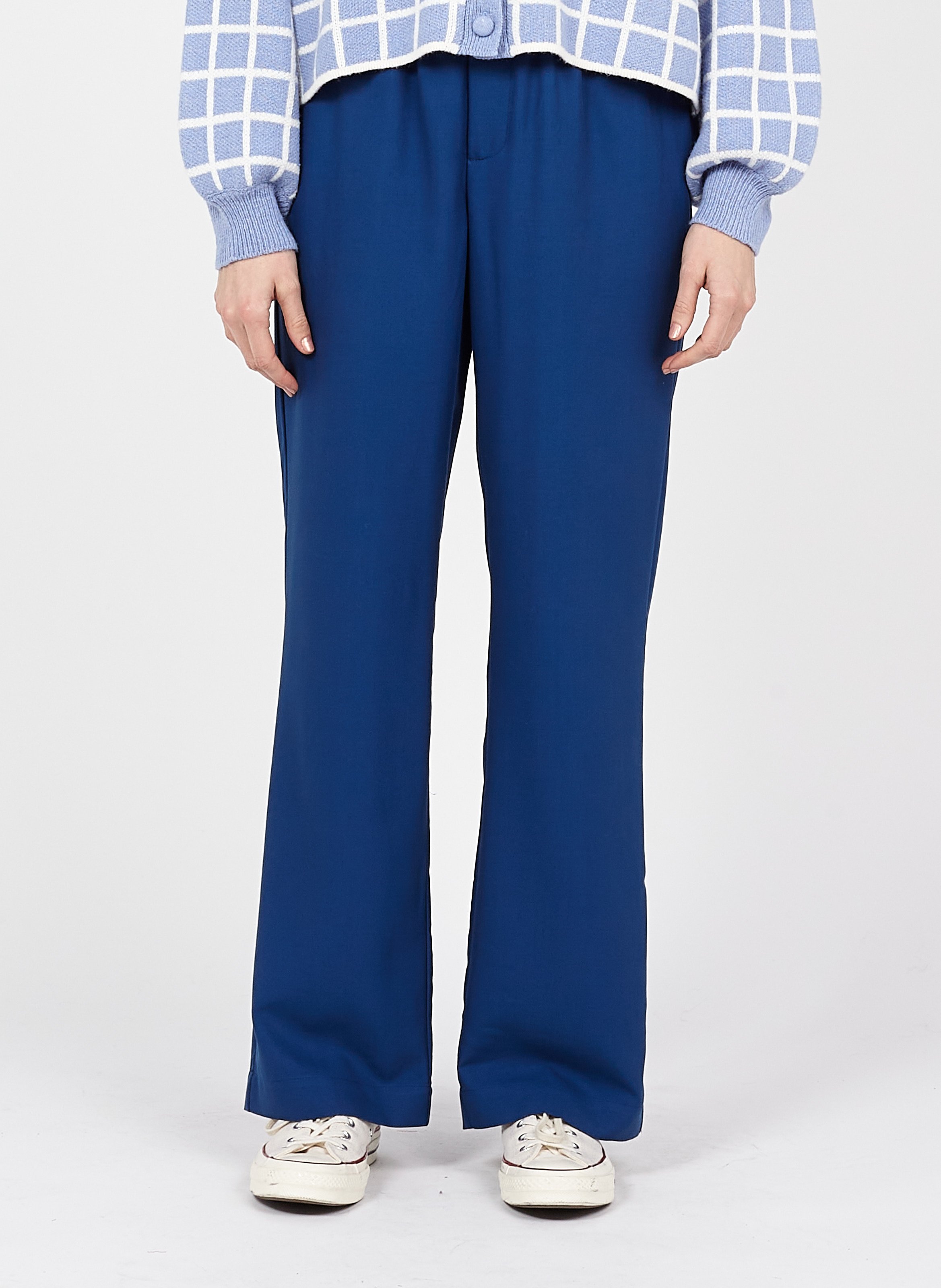 Sale High-waisted Wide-leg Pants Navy 