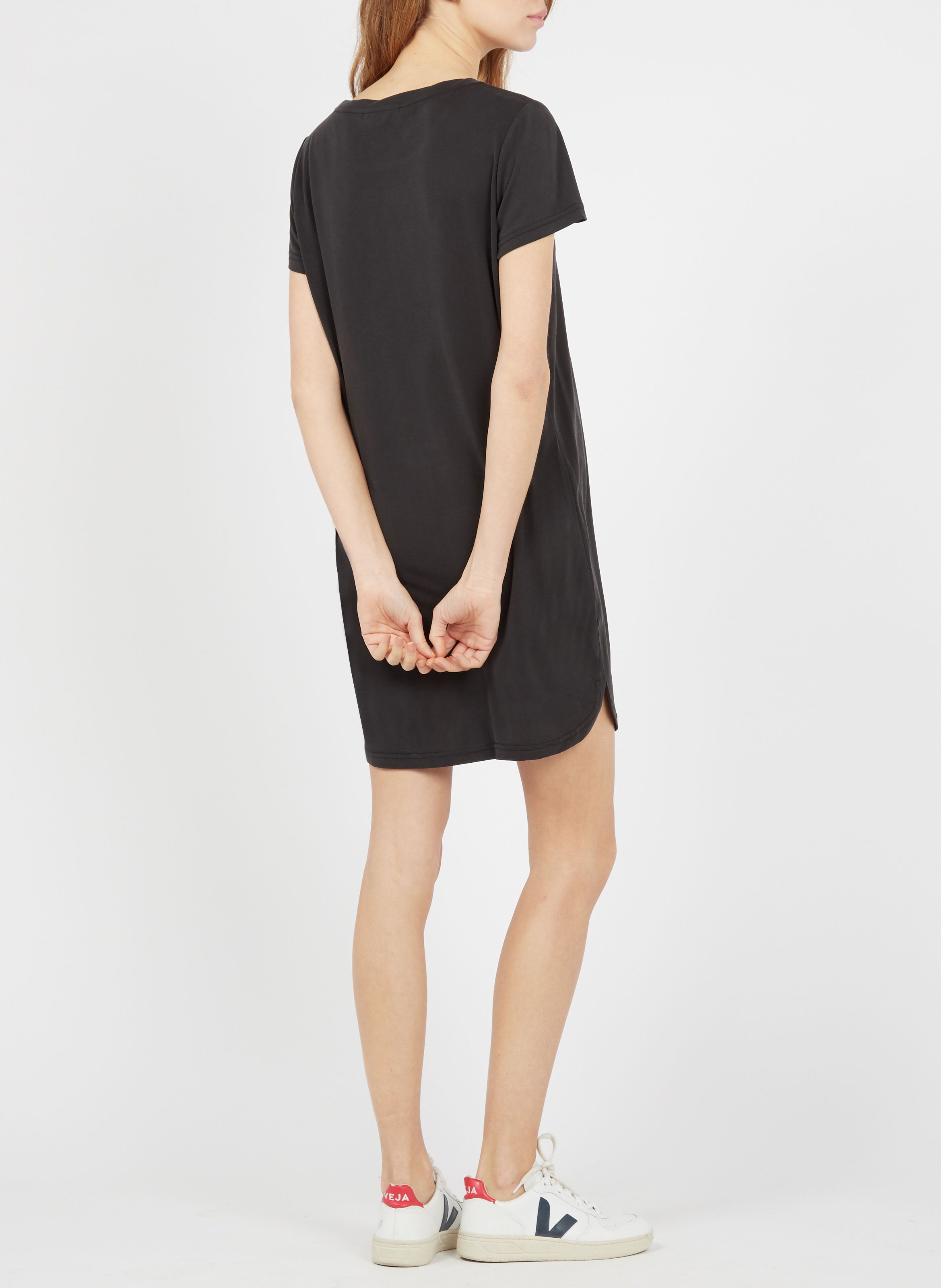 long sleeve black tee shirt dress