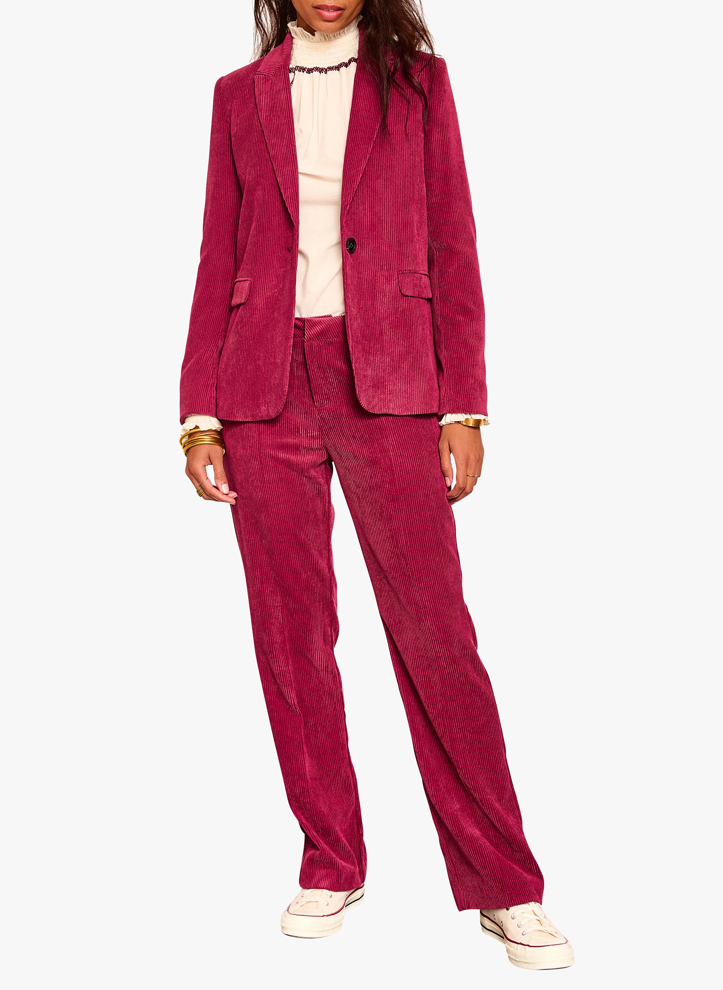 red corduroy suit jacket