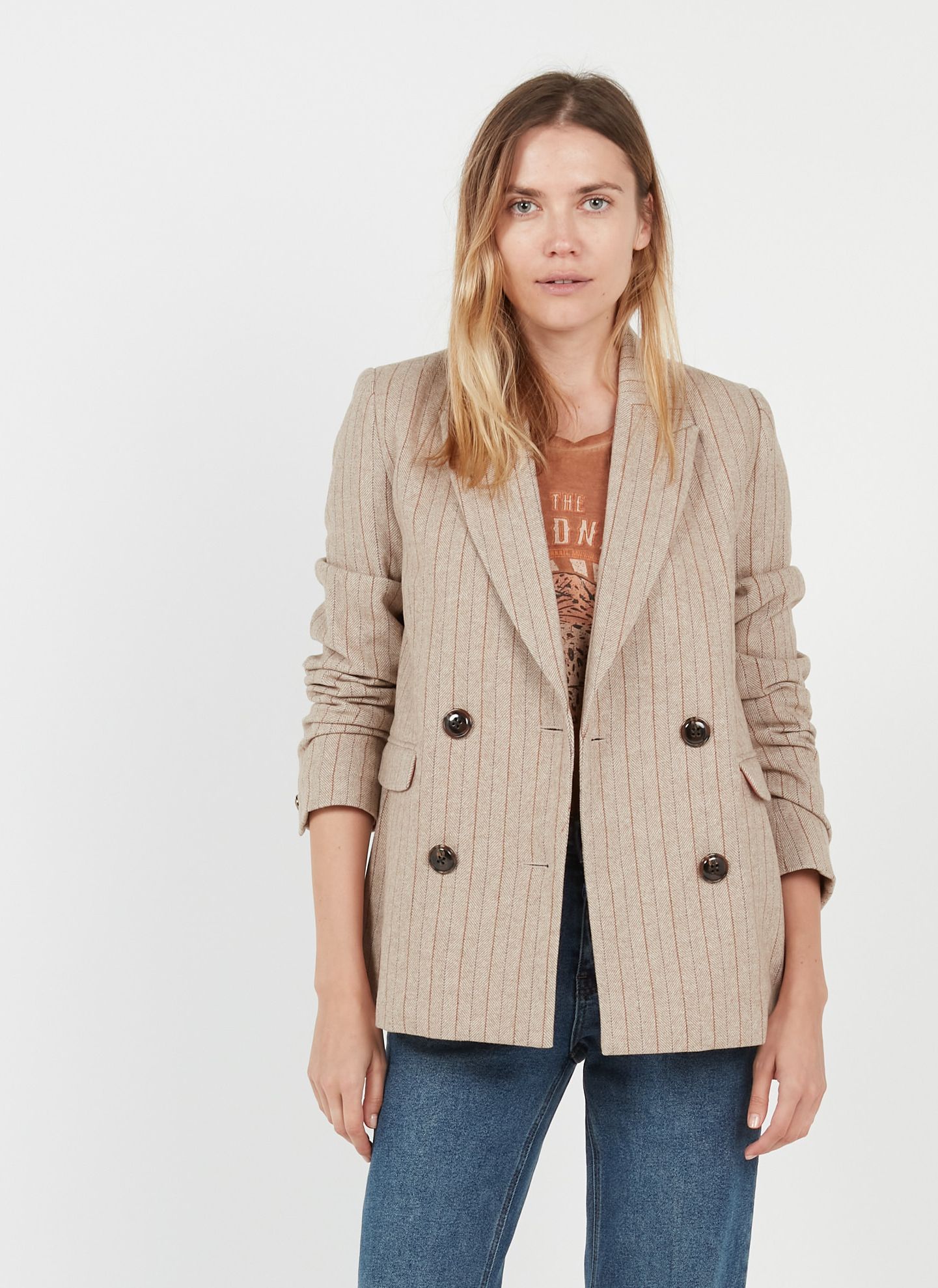 womens brown herringbone coat