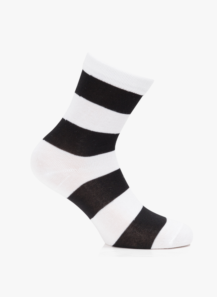 MKT Black Striped crew socks