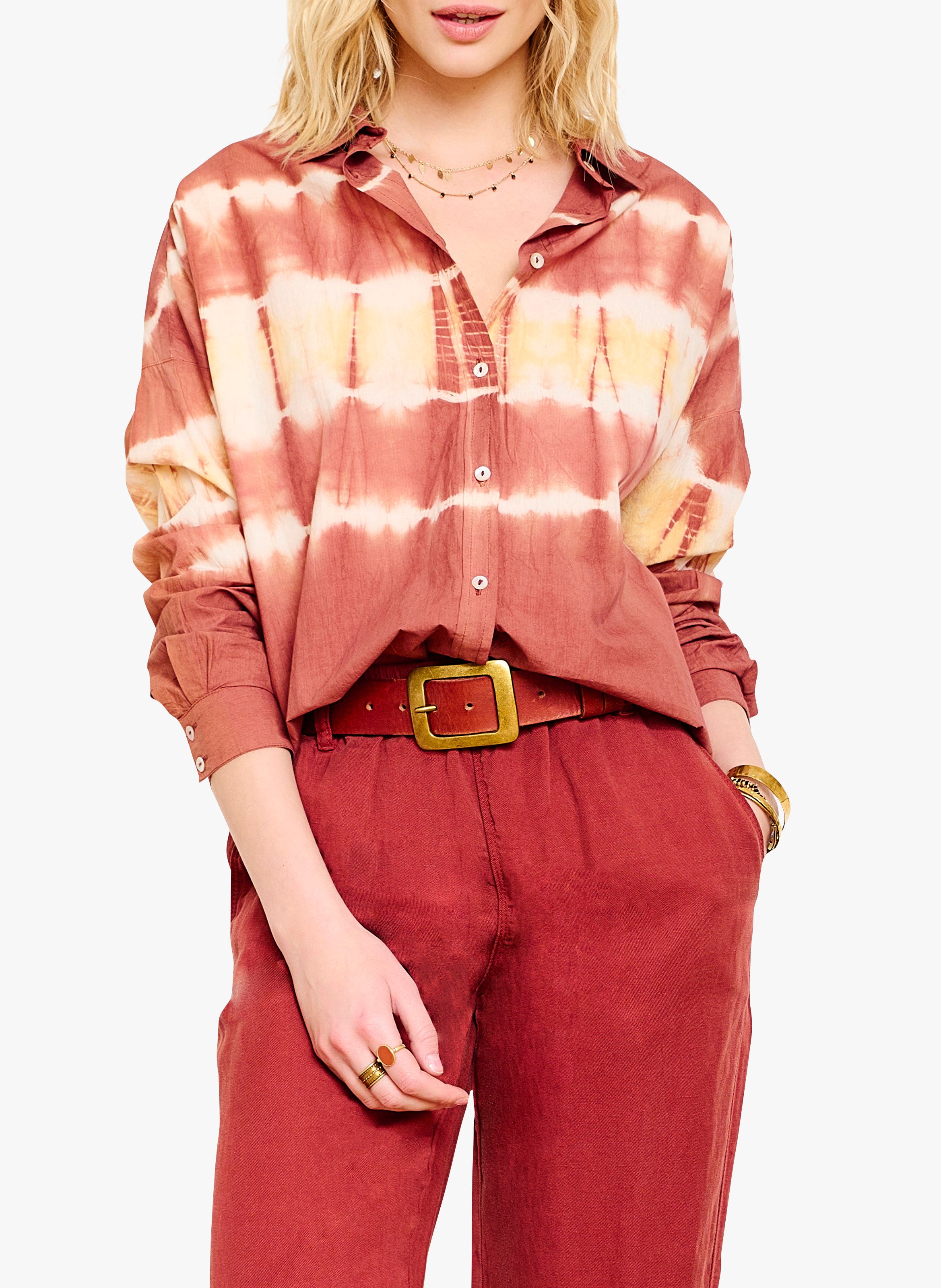 red tie dye shirt womens