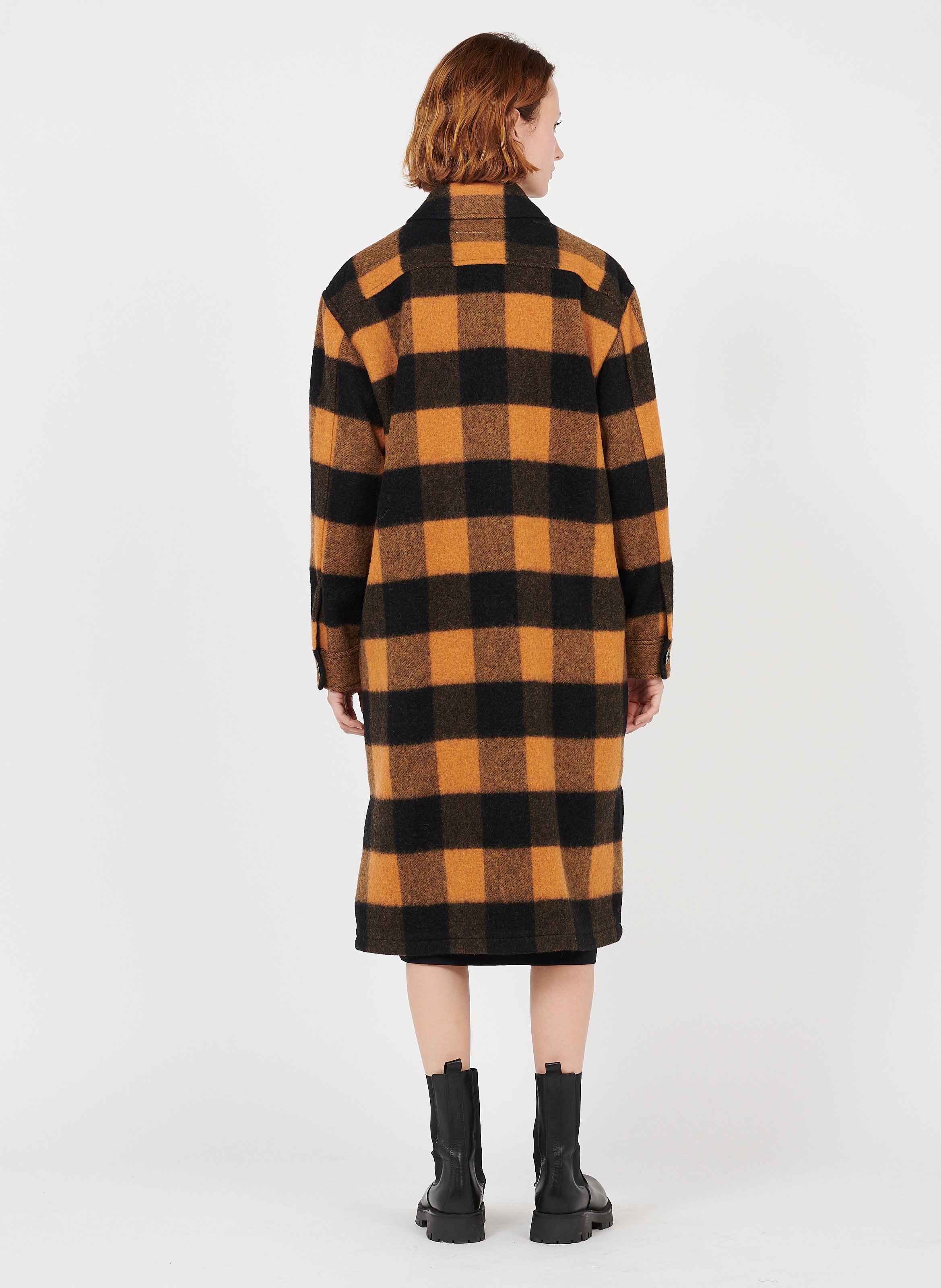 berber longline plaid coat