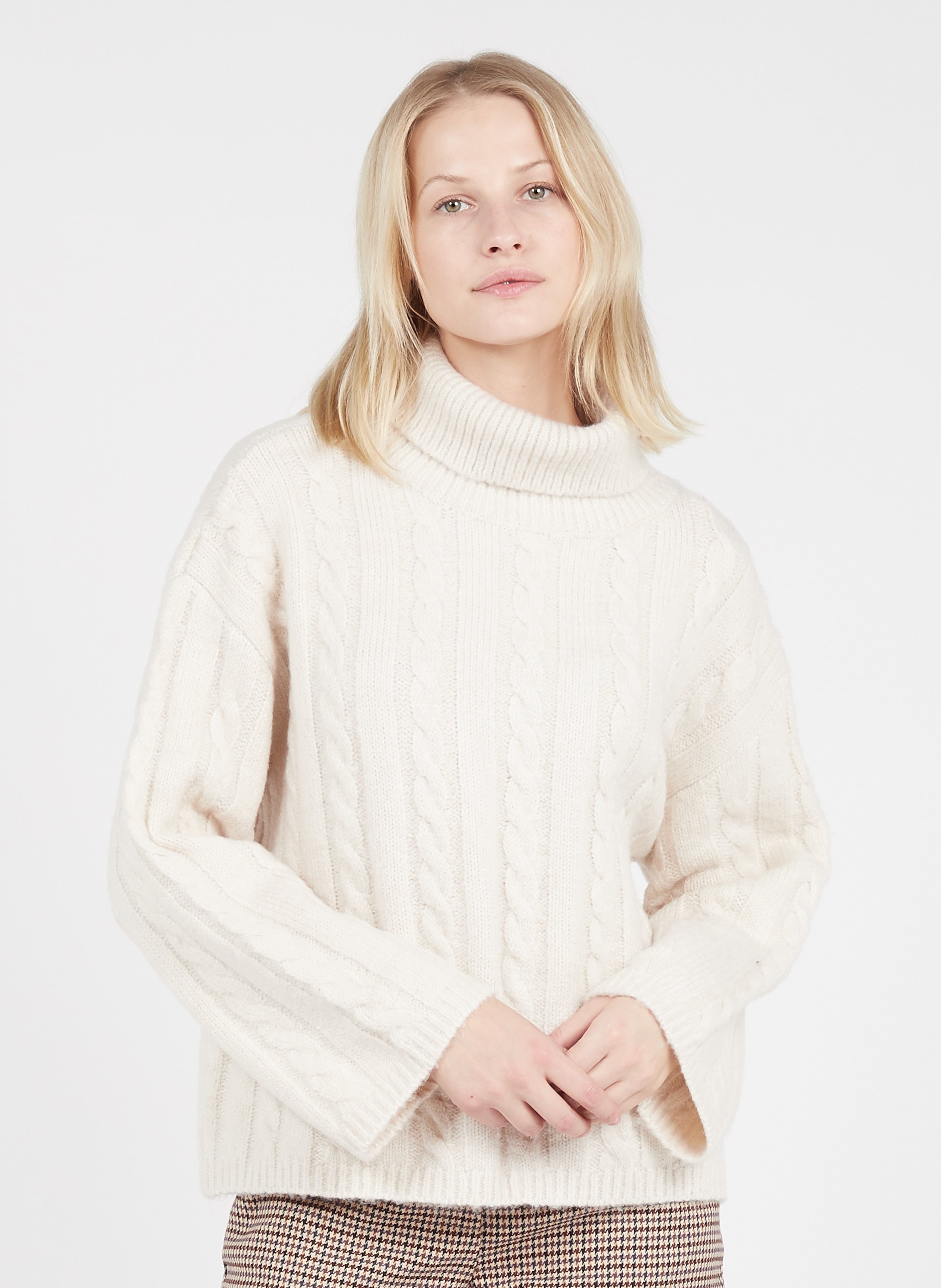 cable knit turtleneck sweater women's