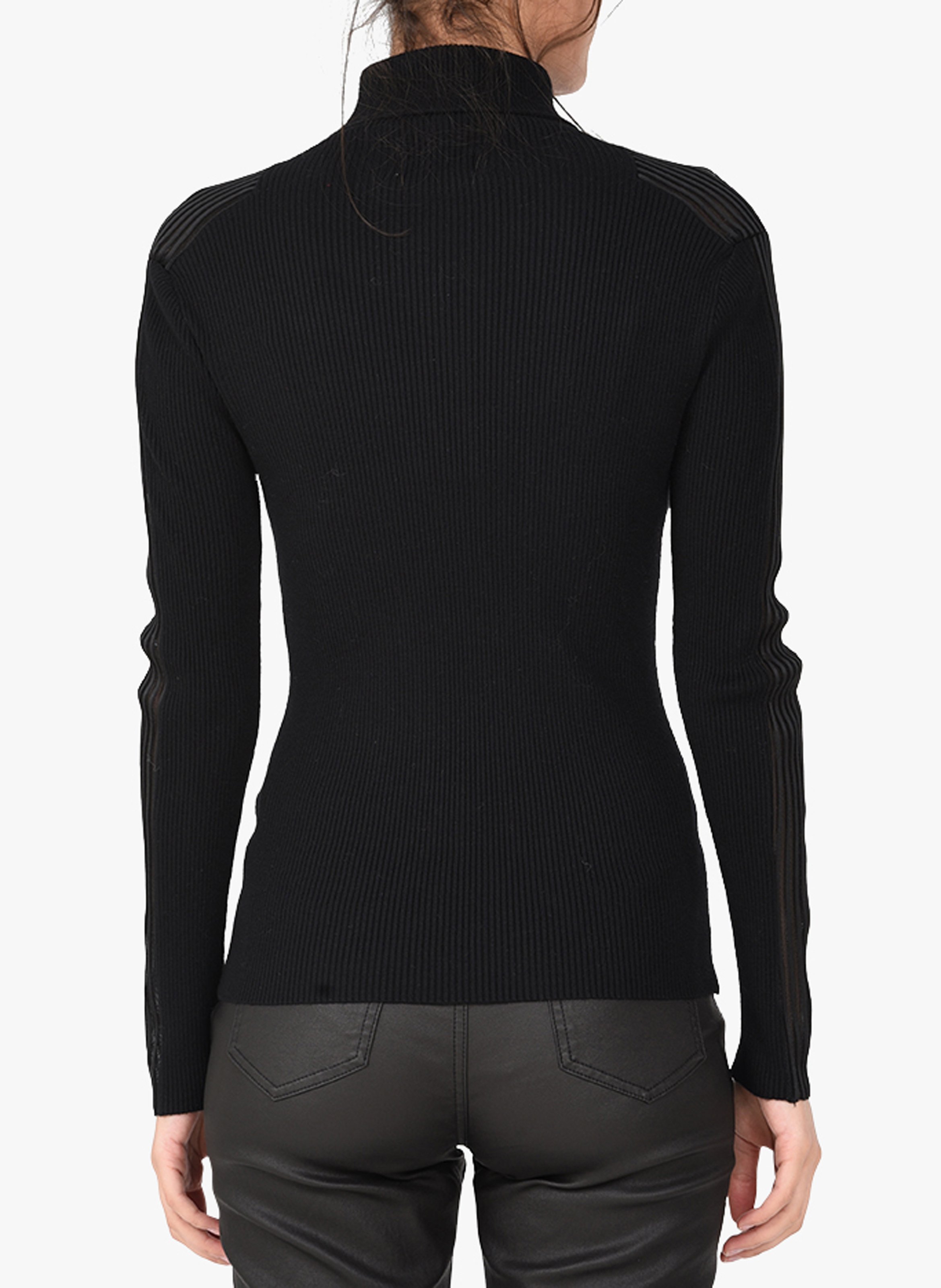 black ribbed turtleneck