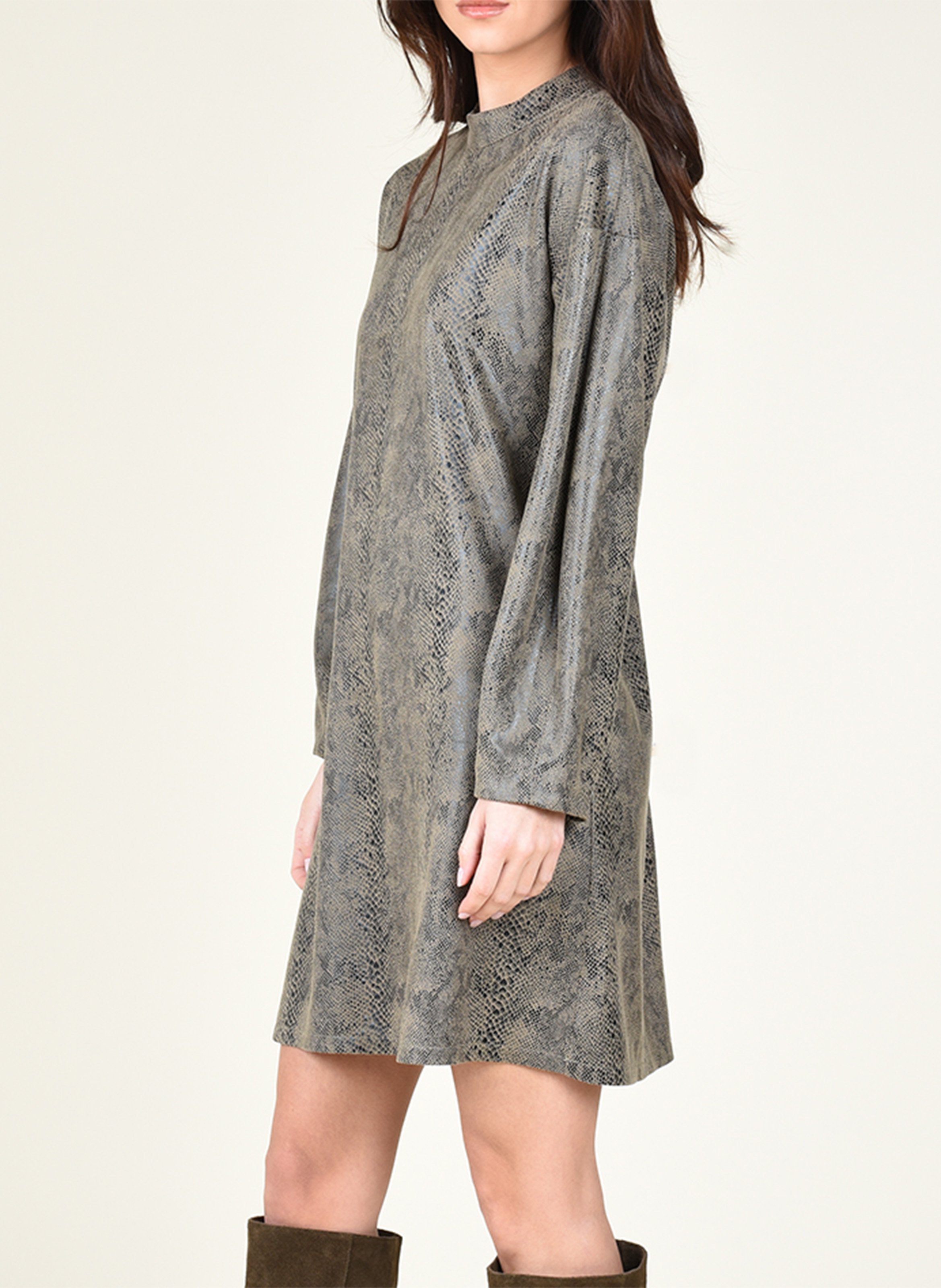 short snakeskin dress