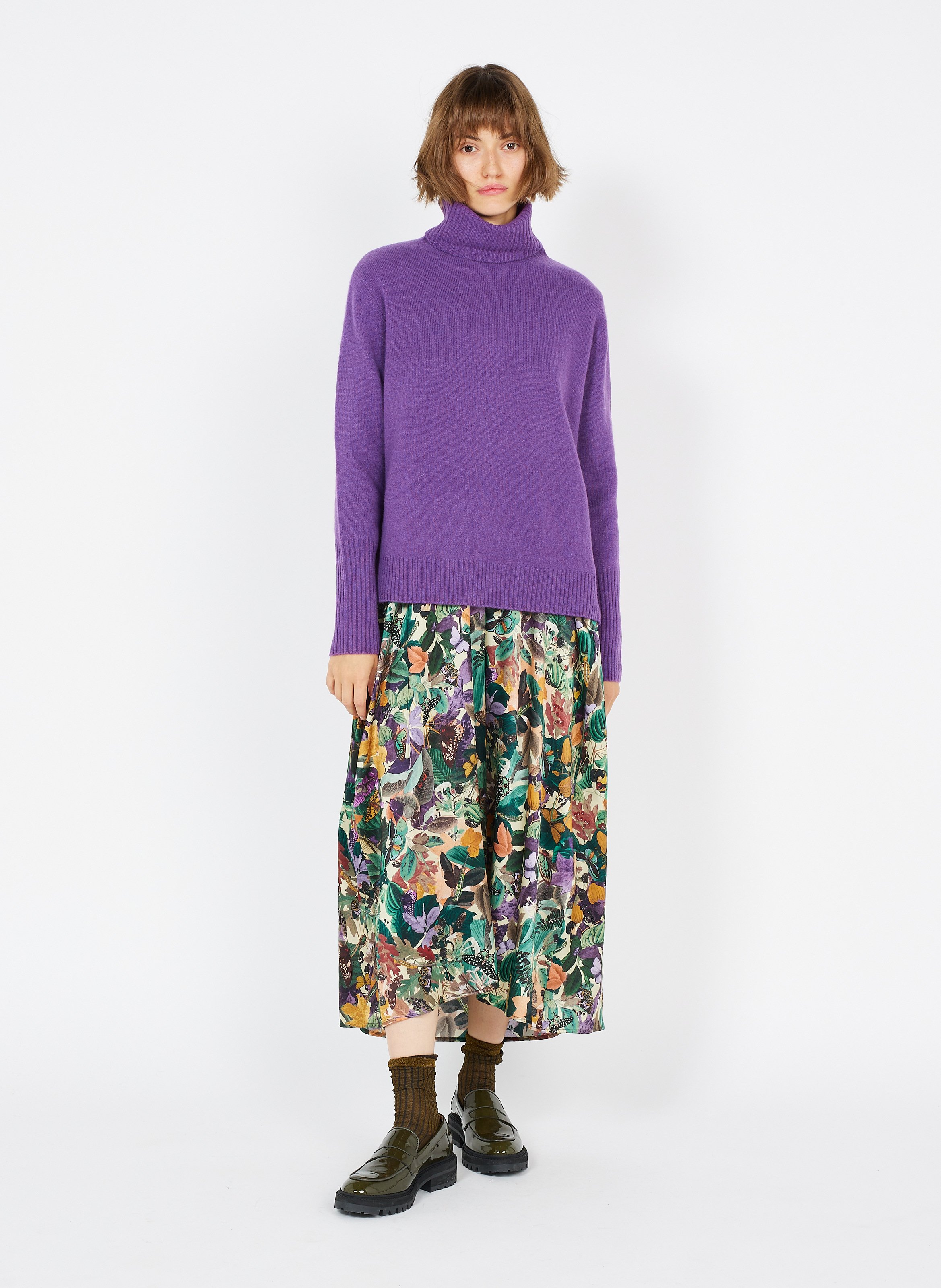 neon purple turtleneck