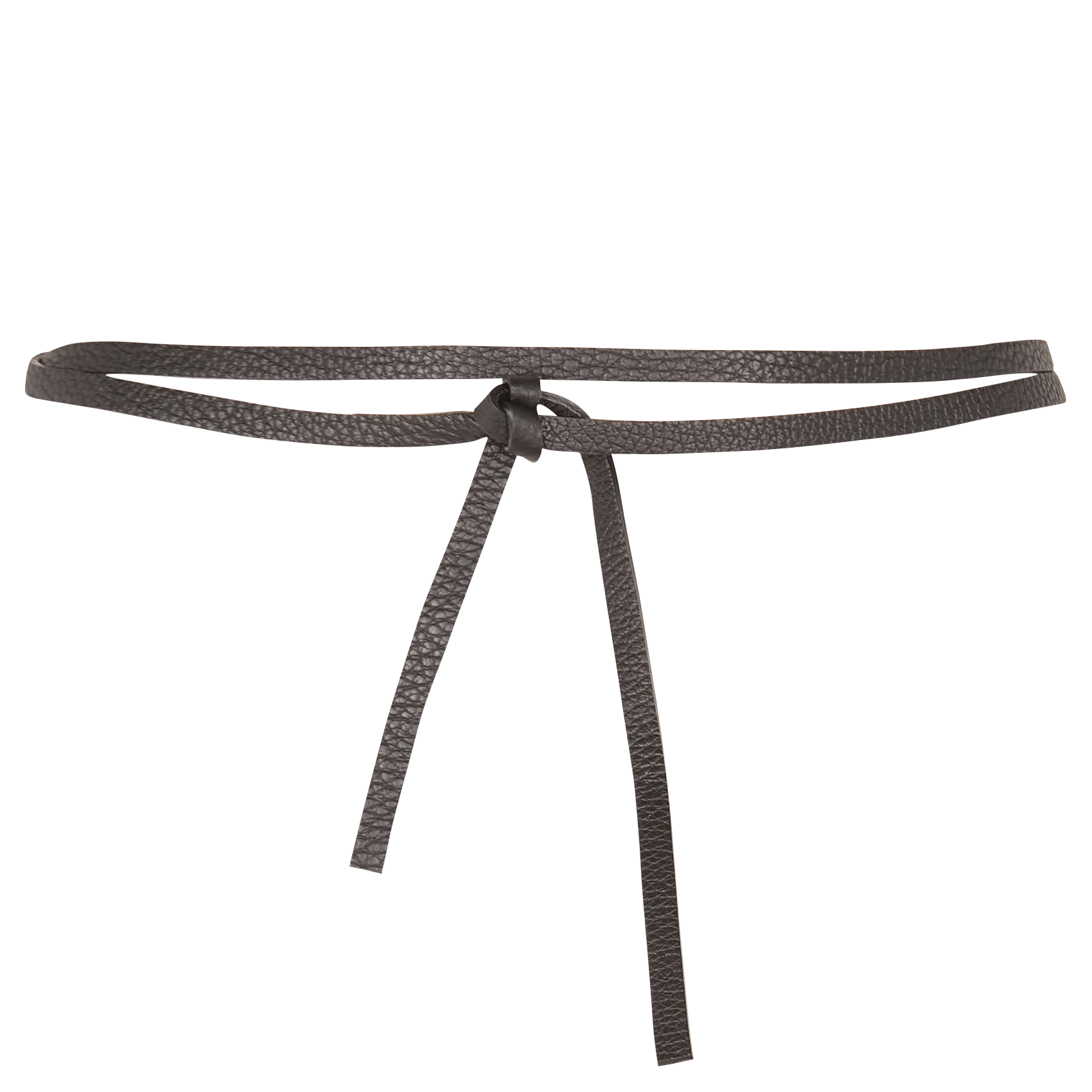 Skinny Leather Tie Belt Noir Momoni 