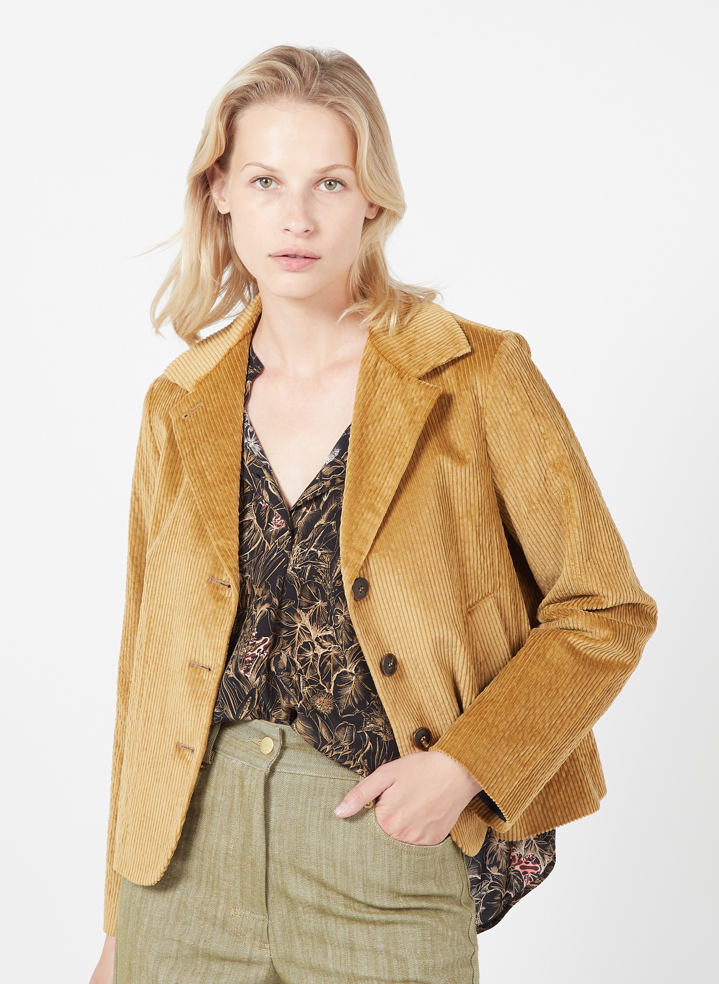 beige velvet jacket