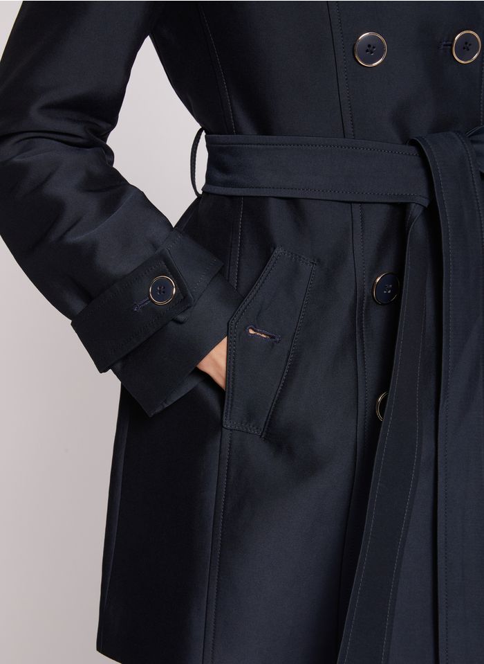 Belted Cotton Blend Trench Coat Marine, House Of Fraser Black Trench Coat