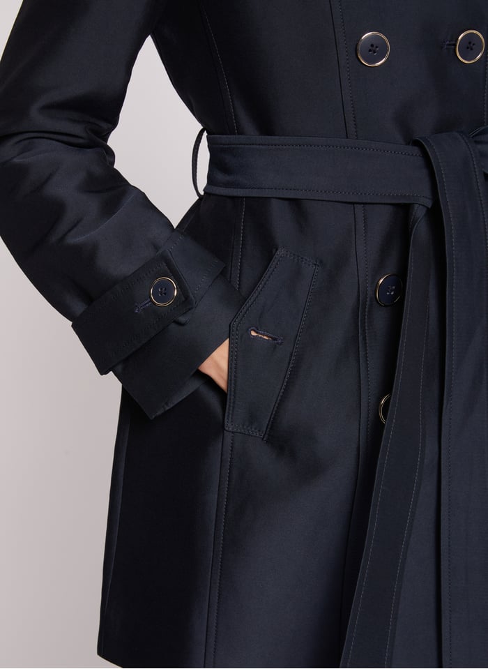 Belted Cotton Blend Trench Coat Marine Morgan Women Place Des Tens Belted Cotton Blend Trench Coat Marine, House Of Fraser Black Trench Coat