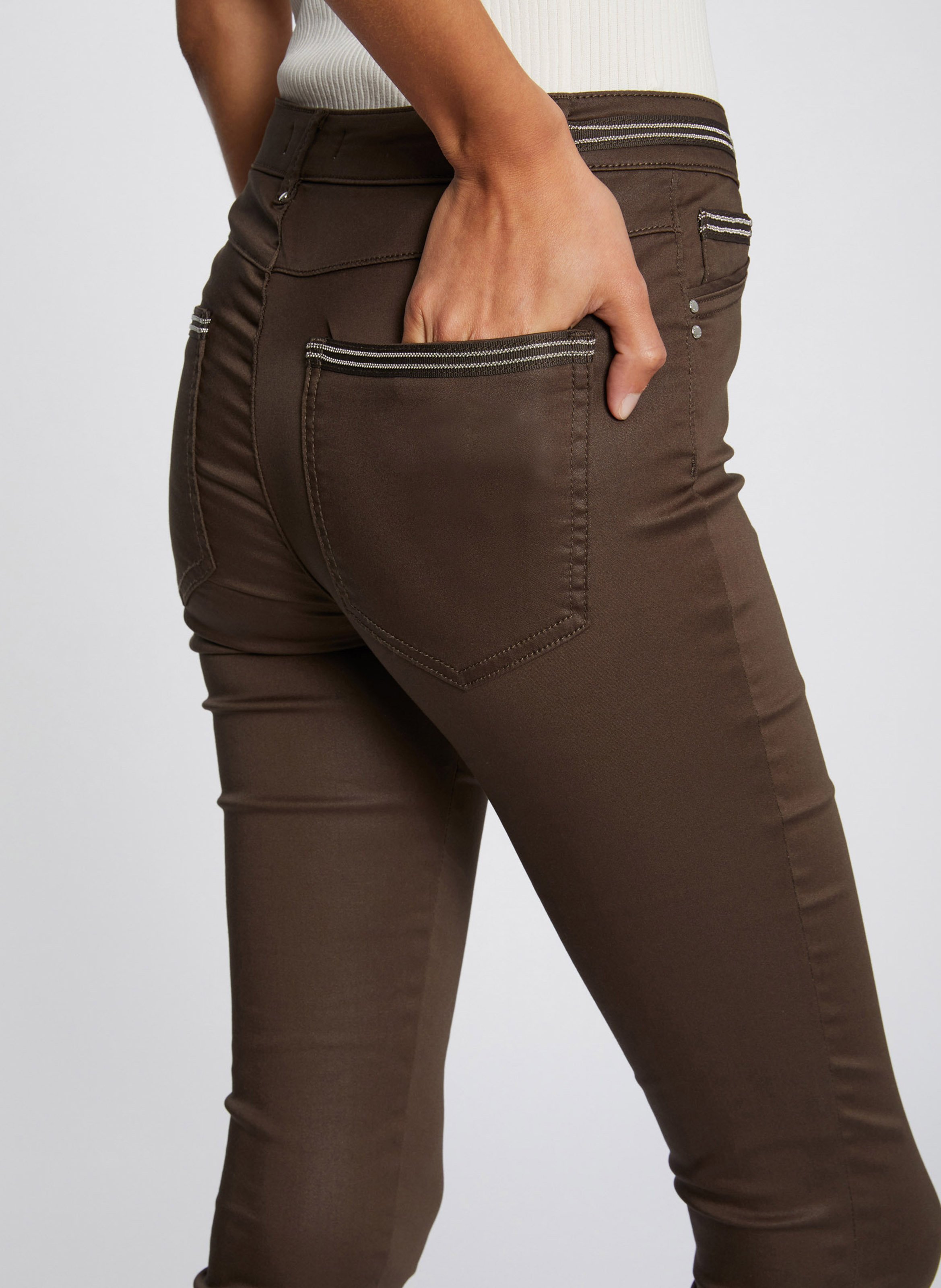 Pantalon best sale enduit marron