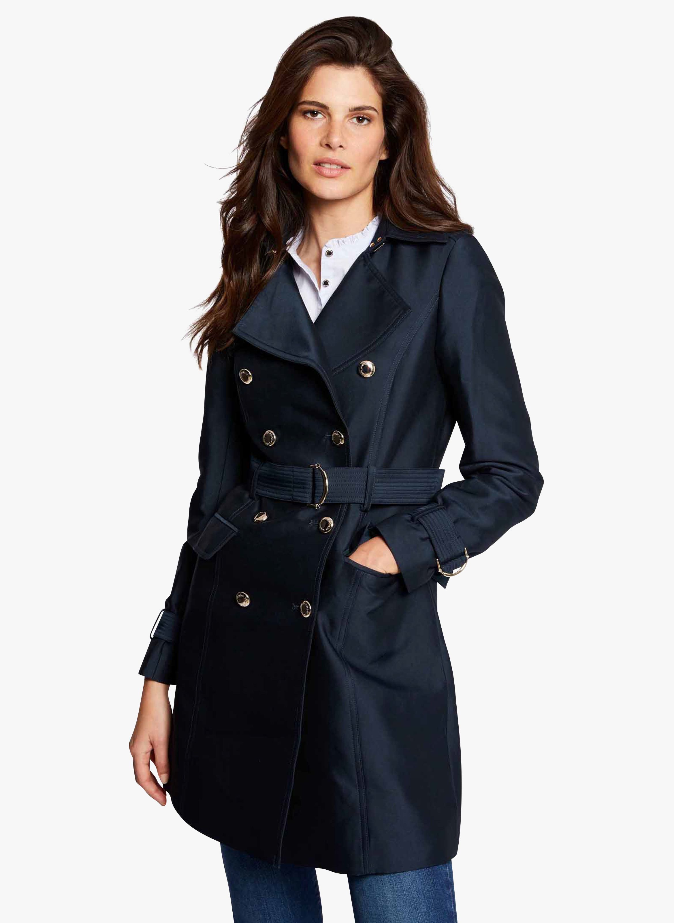 Blue Womens Clothing Coats Short coats Botondi Milano Synthetic Overcoat in Dark Blue 