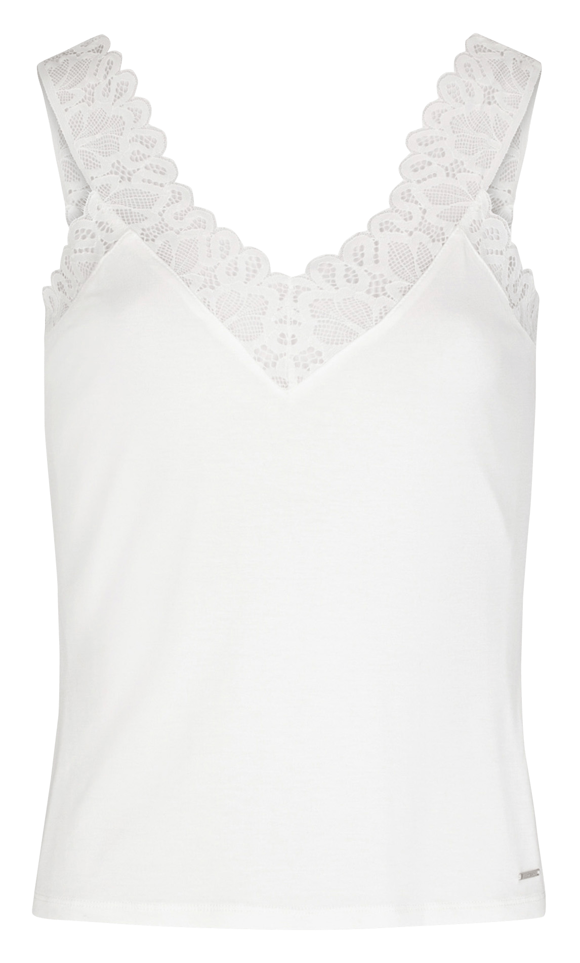 V-neck Top With Lace Off White Morgan 